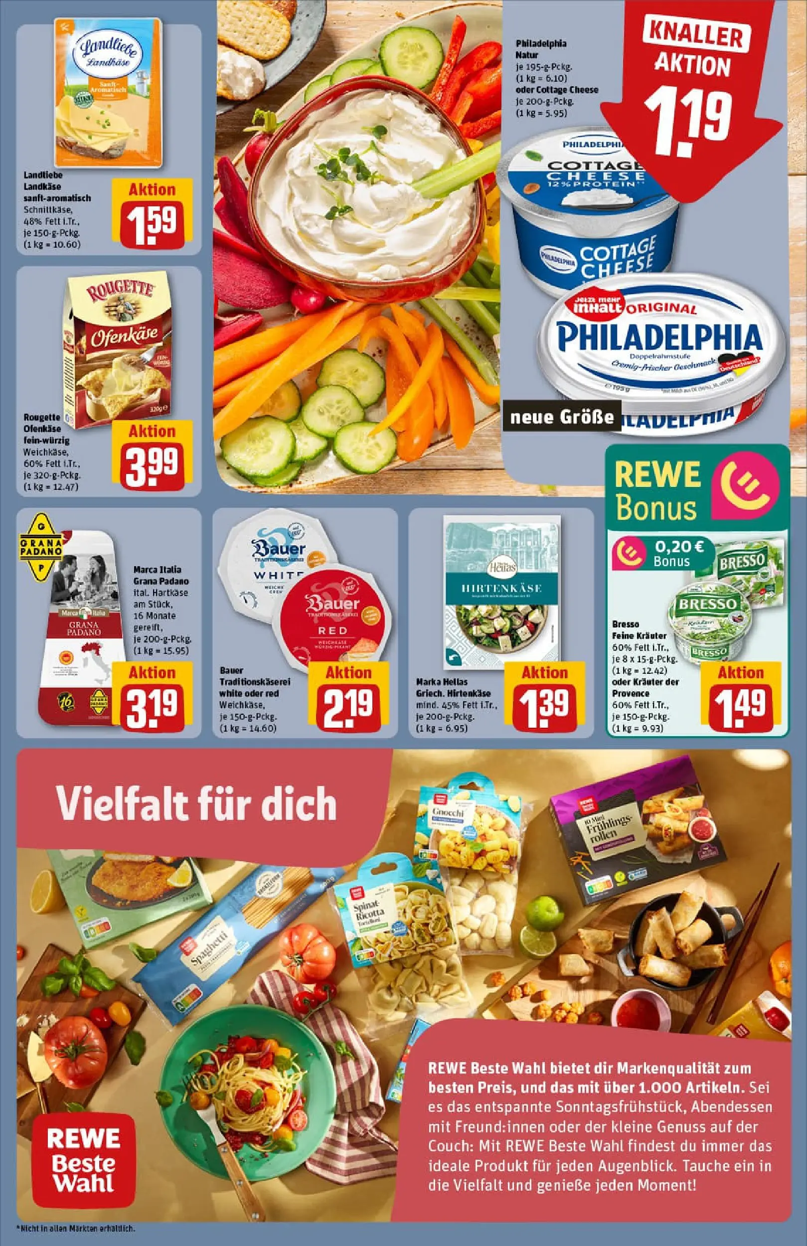 REWE Prospekt ab 13.10.2025 zum Blättern » Angebote | Seite: 13 | Produkte: Couch, Philadelphia, Rougette ofenkase, Bresso