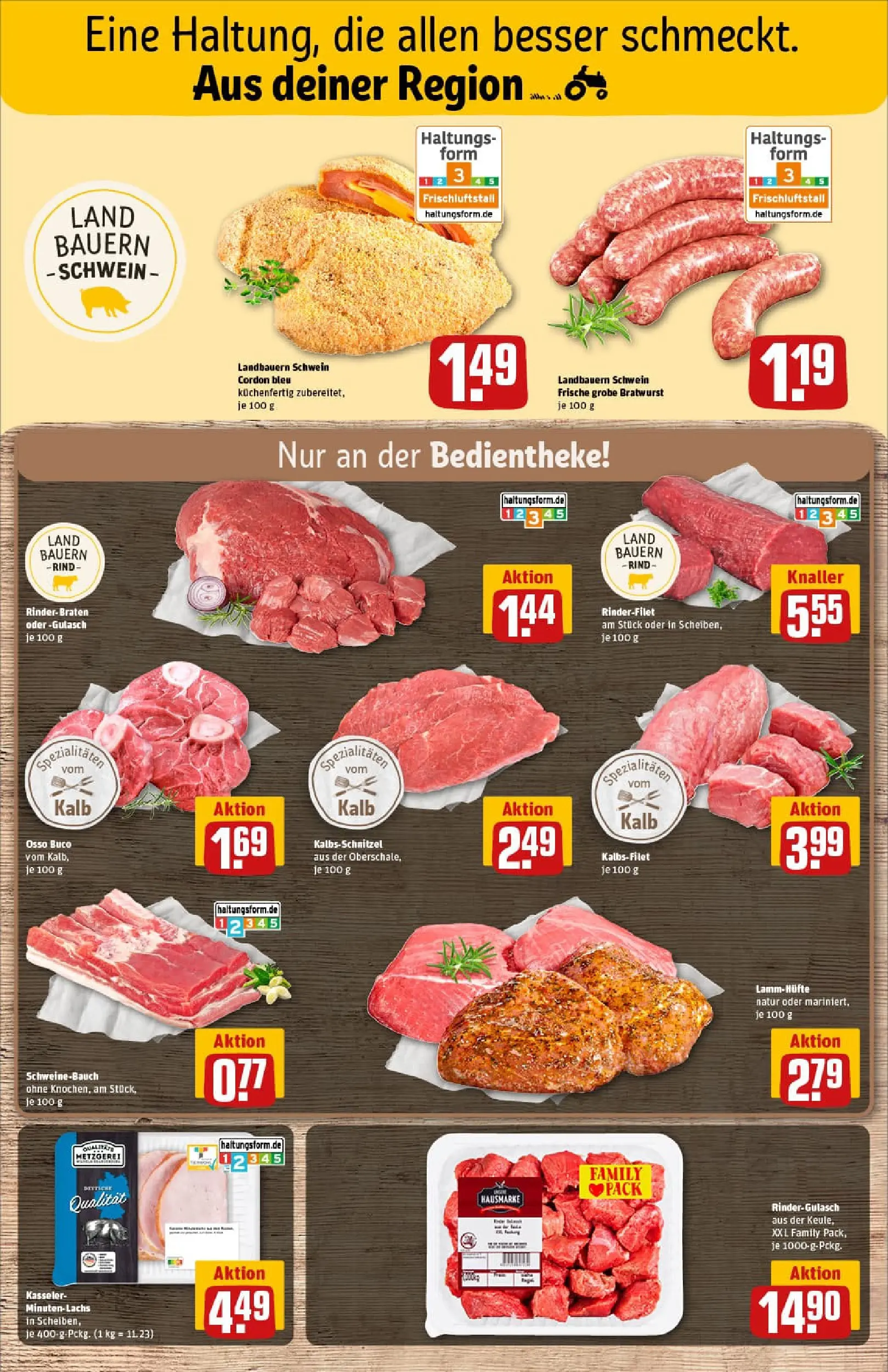 REWE Prospekt ab 13.10.2025 zum Blättern » Angebote | Seite: 9 | Produkte: Rinderbraten, Rinderfilet, Schweinebauch, Bratwurst