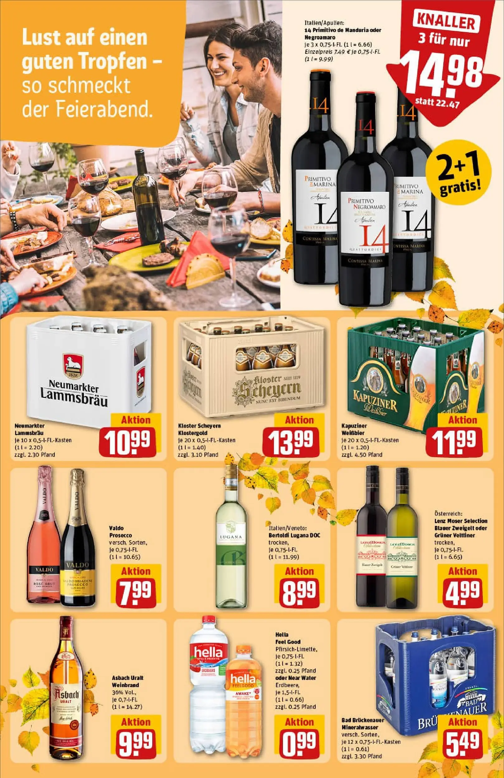 REWE Prospekt ab 13.10.2025 zum Blättern » Angebote | Seite: 21 | Produkte: Weißbier, Bad, Prosecco, Asbach