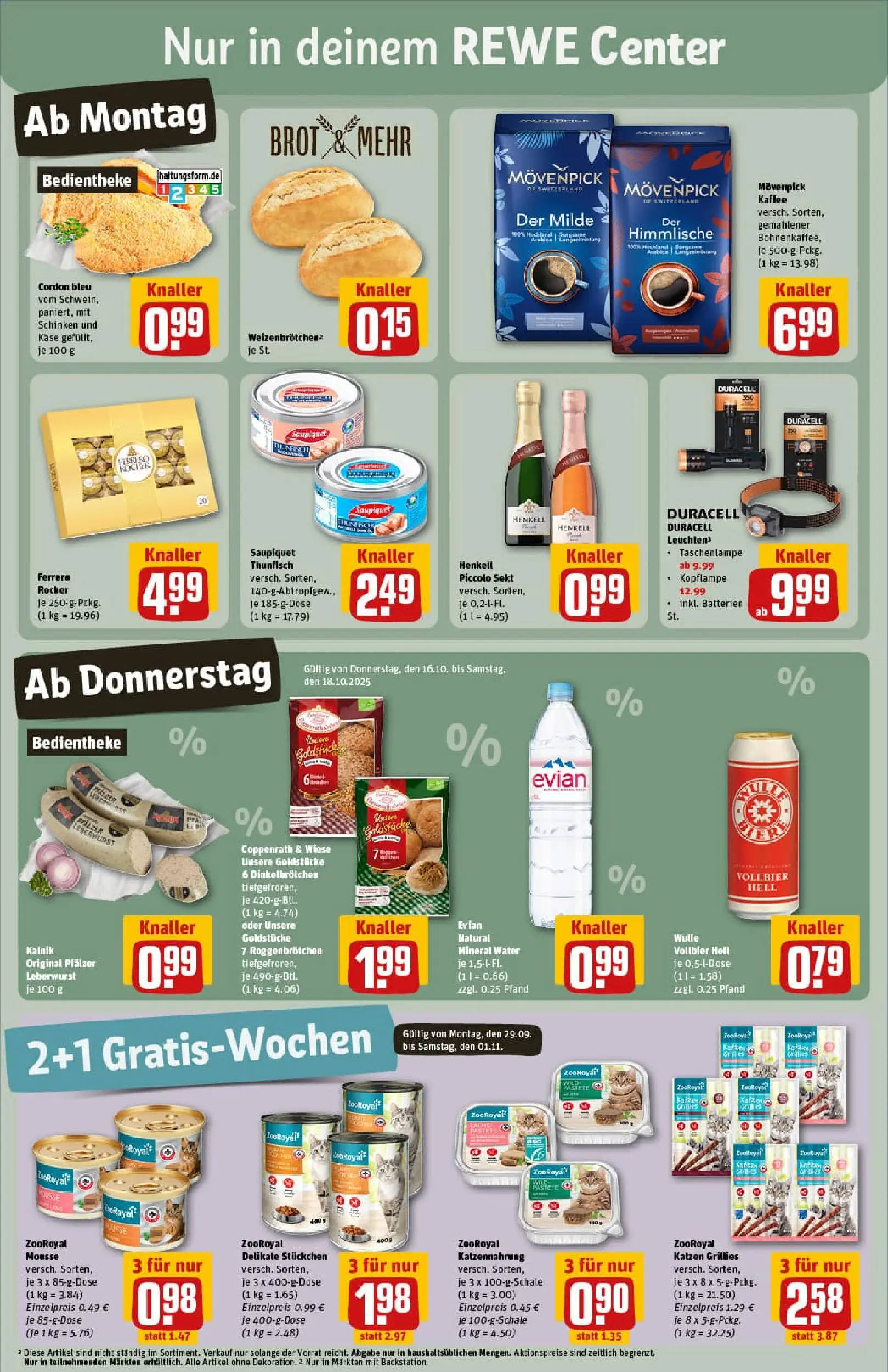 REWE Prospekt ab 13.10.2025 zum Blättern » Angebote | Seite: 3 | Produkte: Thunfisch, Kaffee, Movenpick kaffee, Schinken