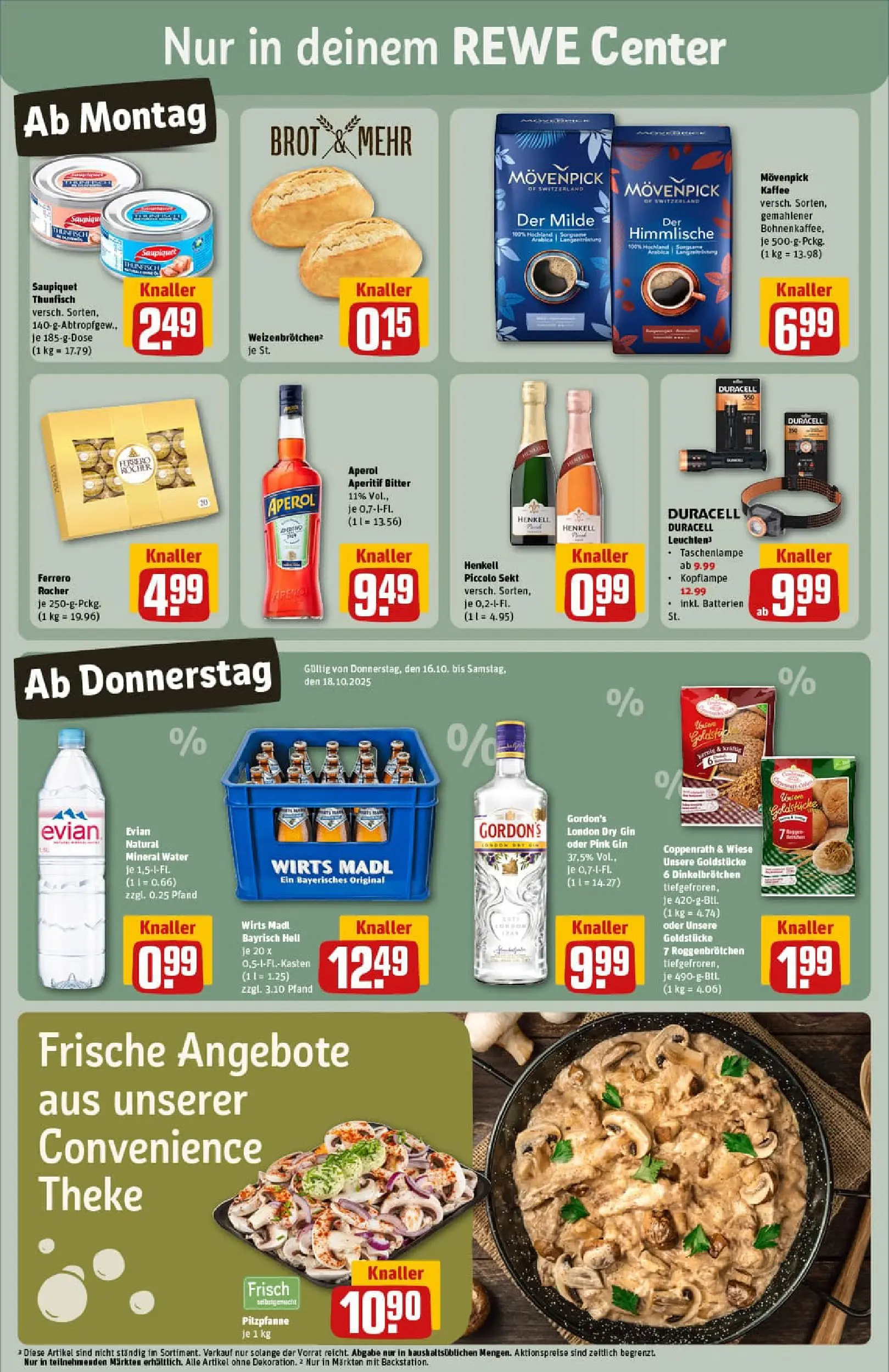 REWE Prospekt ab 13.10.2025 zum Blättern » Angebote | Seite: 3 | Produkte: Ferrero rocher, Sekt, Brot, Gin