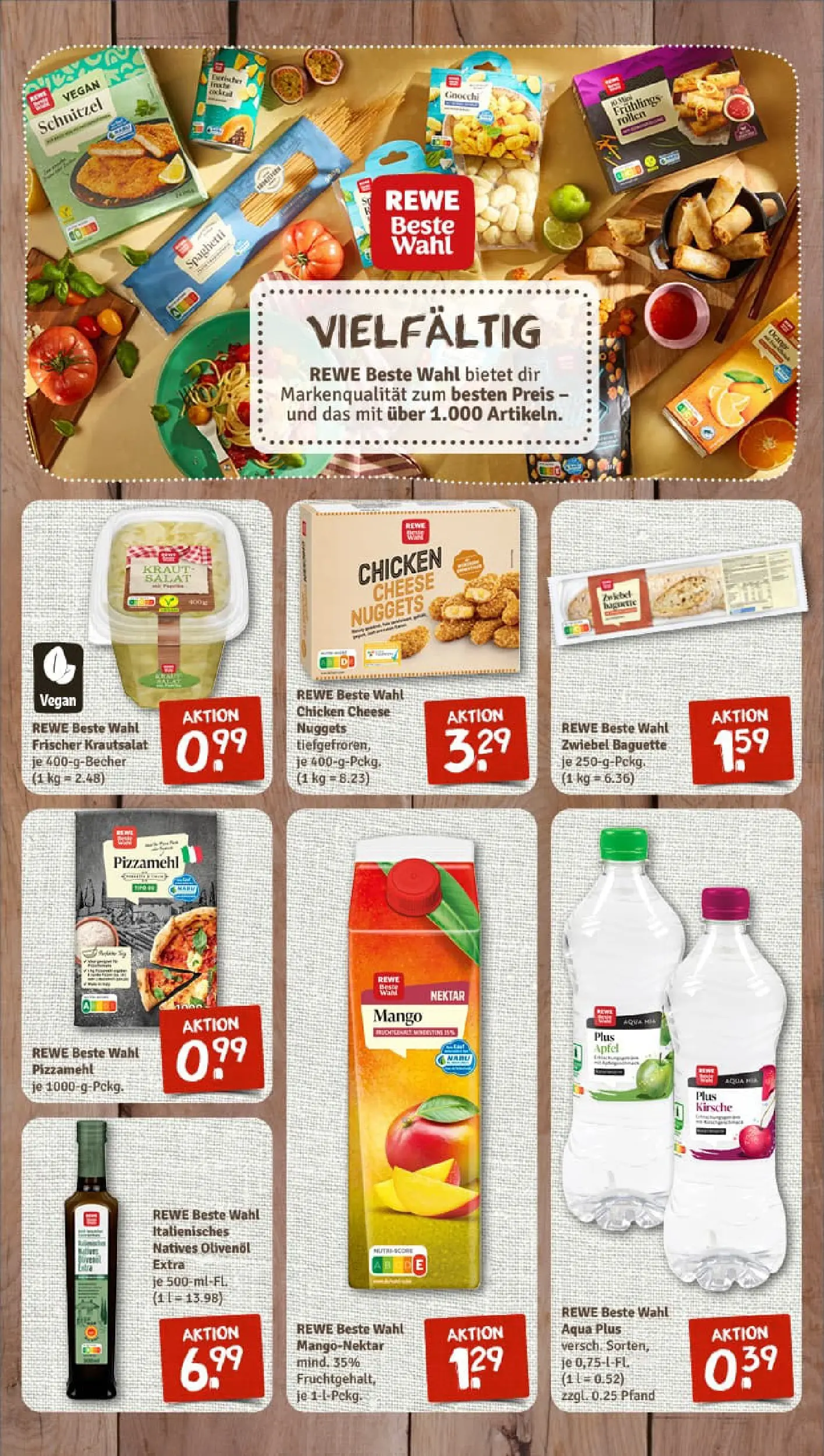 REWE Prospekt ab 13.10.2025 zum Blättern » Angebote | Seite: 7 | Produkte: Olivenol, Baguette, Kraut, Pizza
