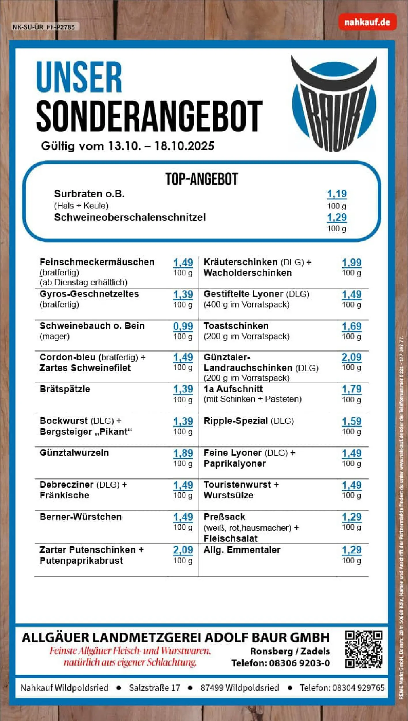 REWE Prospekt ab 13.10.2025 zum Blättern » Angebote | Seite: 8 | Produkte: Bockwurst, Toastschinken, Gyros, Schinken