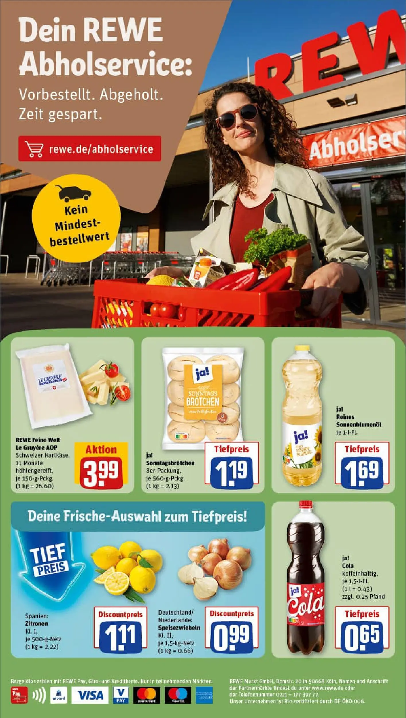 REWE Prospekt ab 13.10.2025 zum Blättern » Angebote | Seite: 2 | Produkte: Cola, Sonnenblumenol, Zitronen