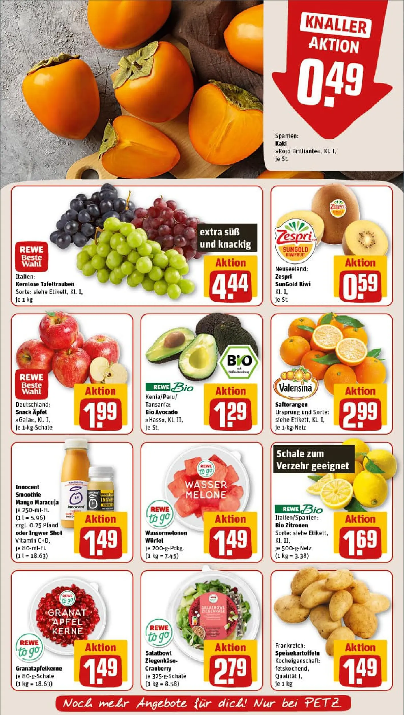 REWE Prospekt ab 13.10.2025 zum Blättern » Angebote | Seite: 6 | Produkte: Valensina, Melone, Kiwi, Zitronen