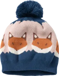 ALANA Mütze aus Strick mit Fuchs-Muster, blau, Gr. 54/55