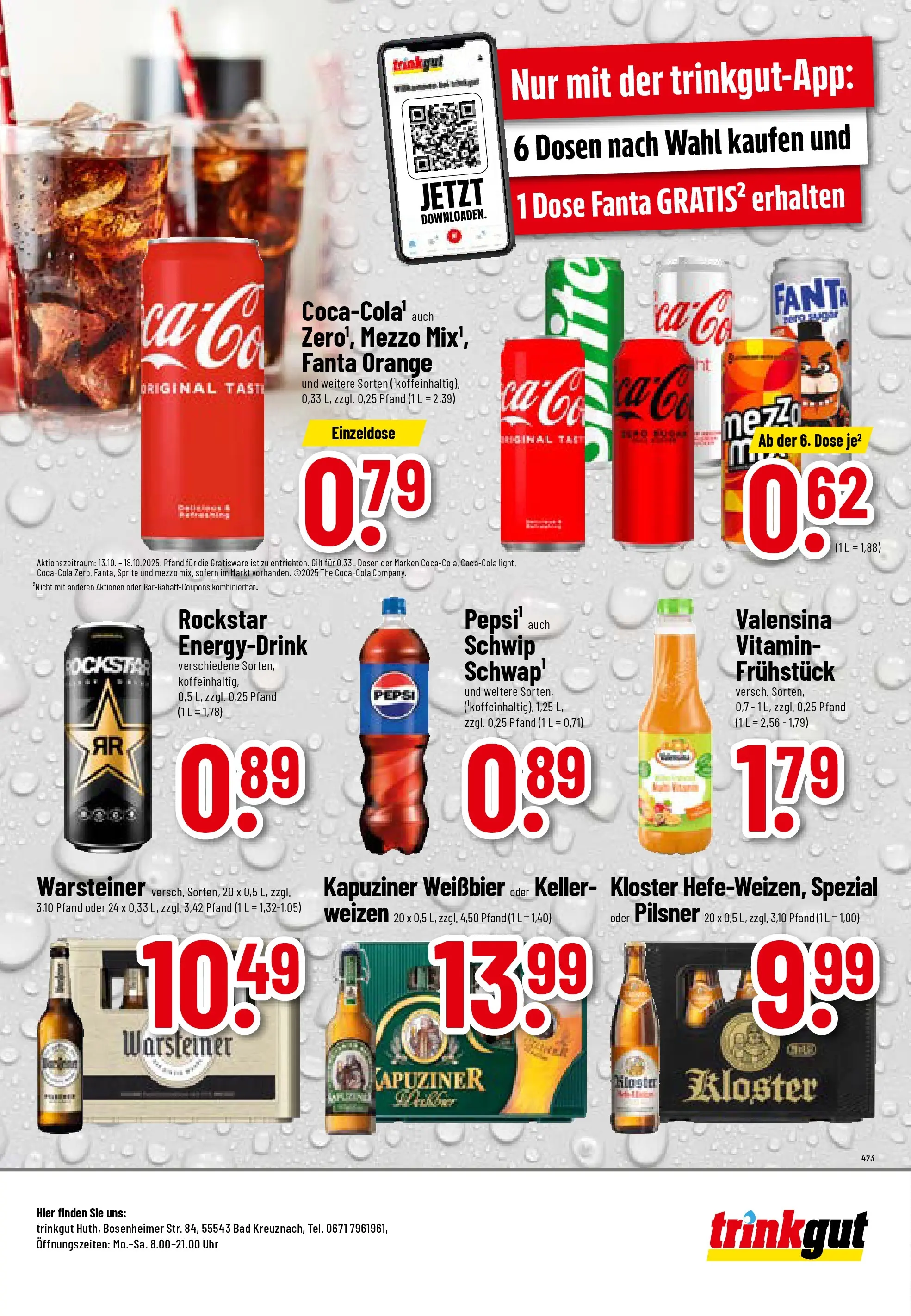 Trinkgut - trinkgut: Wochenangebote (ab 13.10.2025) » Angebote online | Seite: 8 | Produkte: Weißbier, Rockstar, Valensina, Warsteiner