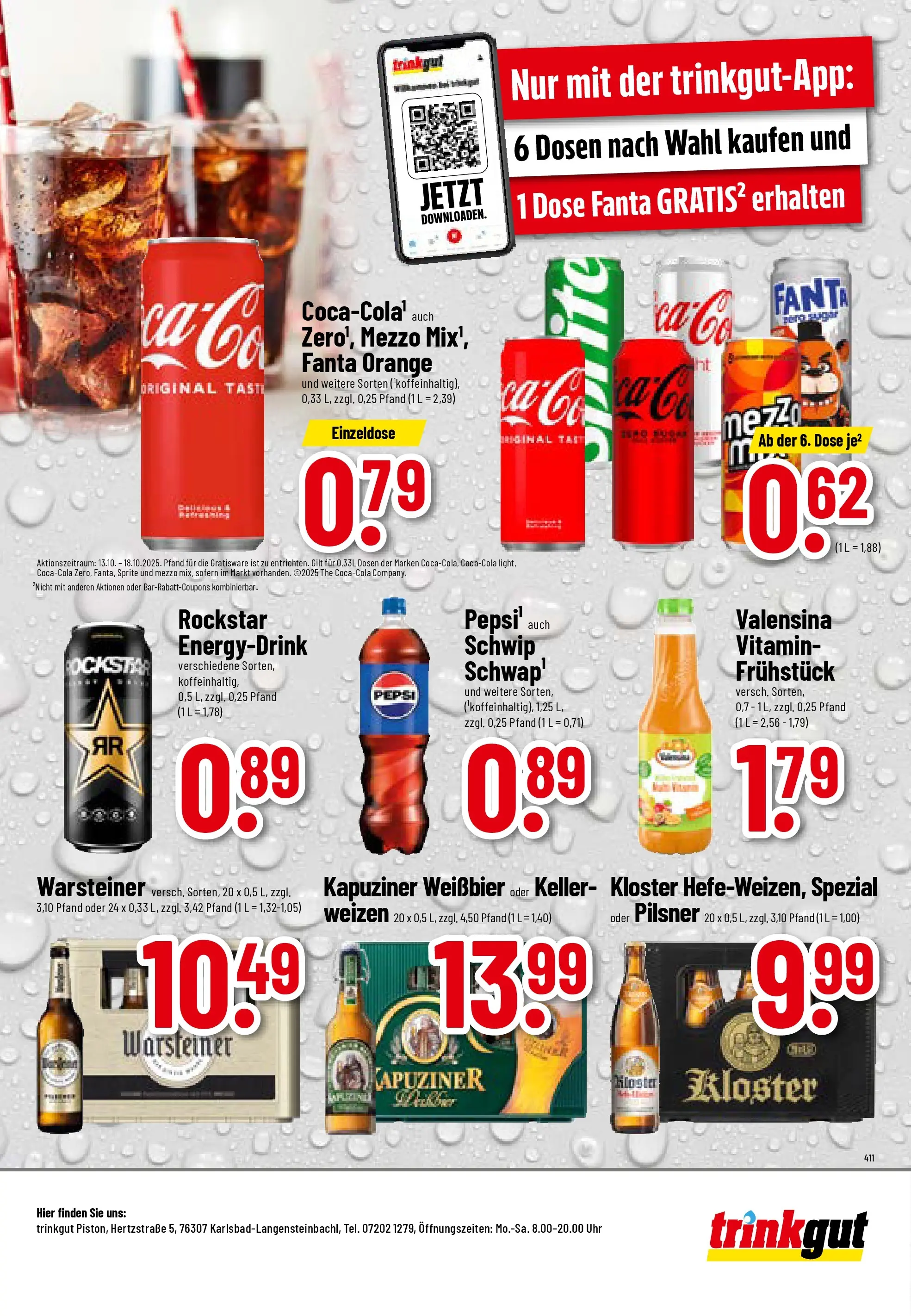 Trinkgut - trinkgut: Wochenangebote (ab 13.10.2025) » Angebote online | Seite: 8 | Produkte: Fanta, Weißbier, Rockstar, Valensina