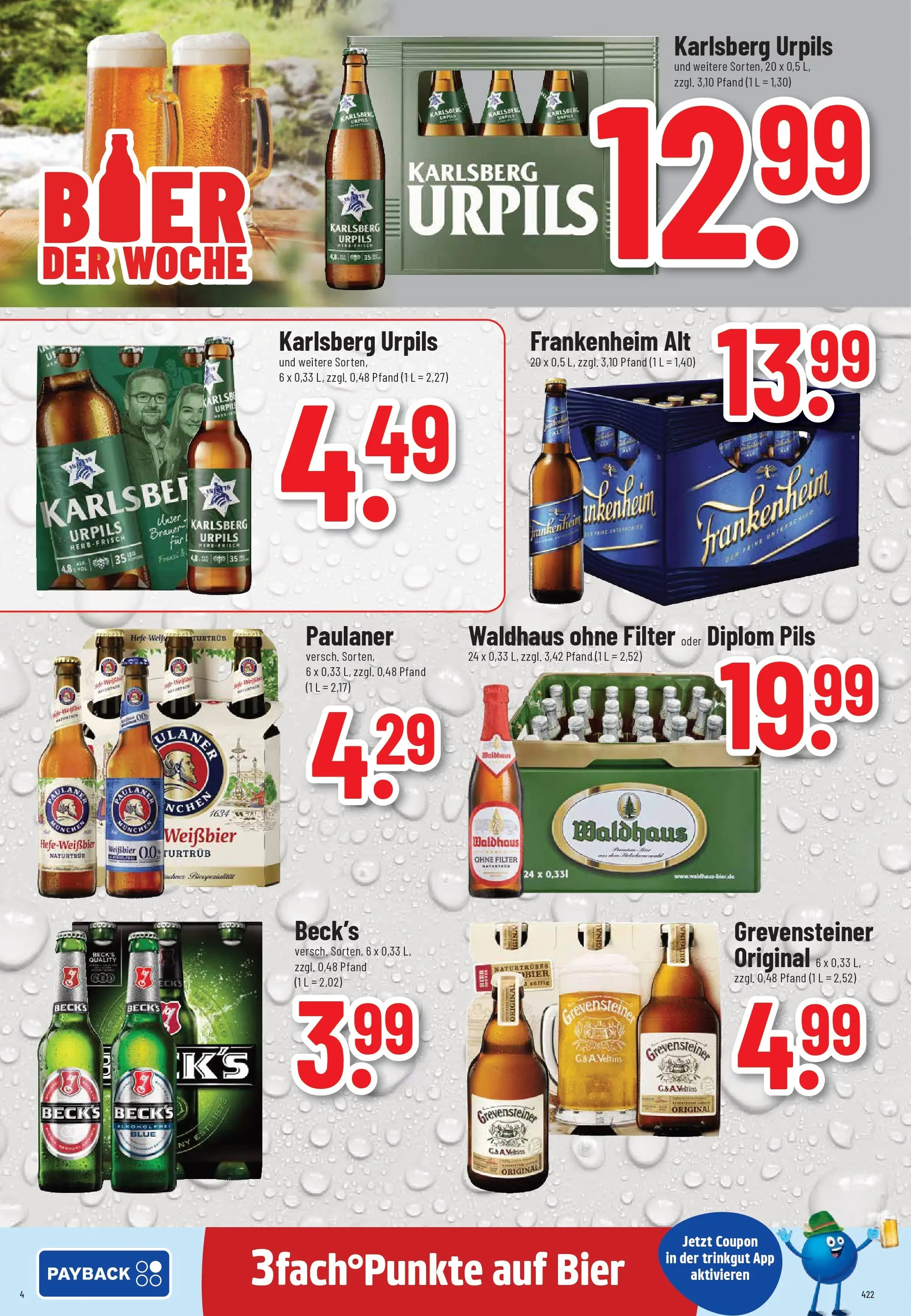 Trinkgut - trinkgut: Wochenangebote (ab 13.10.2025) » Angebote online | Seite: 4 | Produkte: Carlsberg, Bier, Weißbier, Paulaner