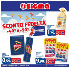 Sconto fedeltà -40% e -50%, Sigma