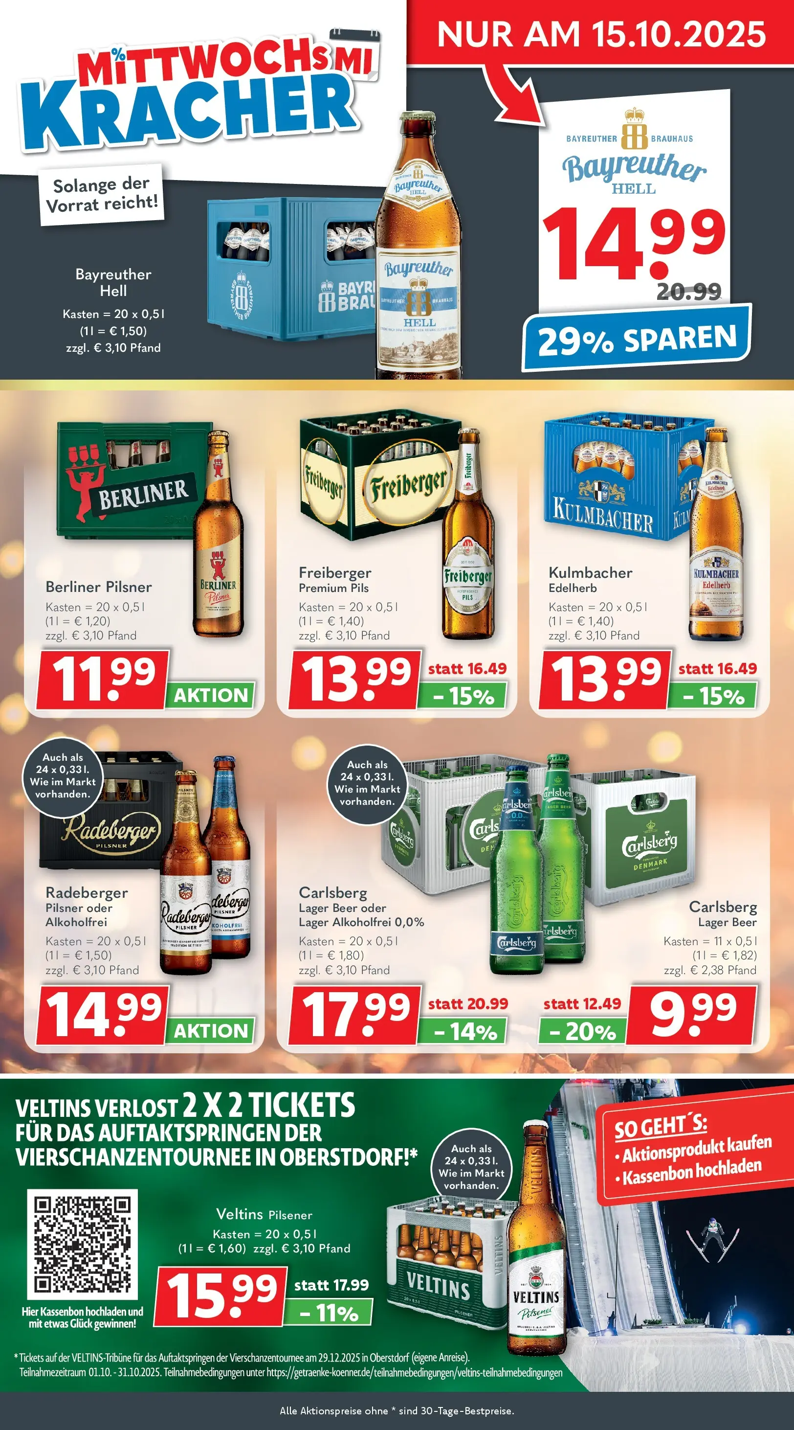 Getränkeland - Getränkeland: Getränkeangebote (ab 13.10.2025) zum Blättern | Seite: 2 | Produkte: Bayreuther hell, Pils, Veltins, Berliner pilsner