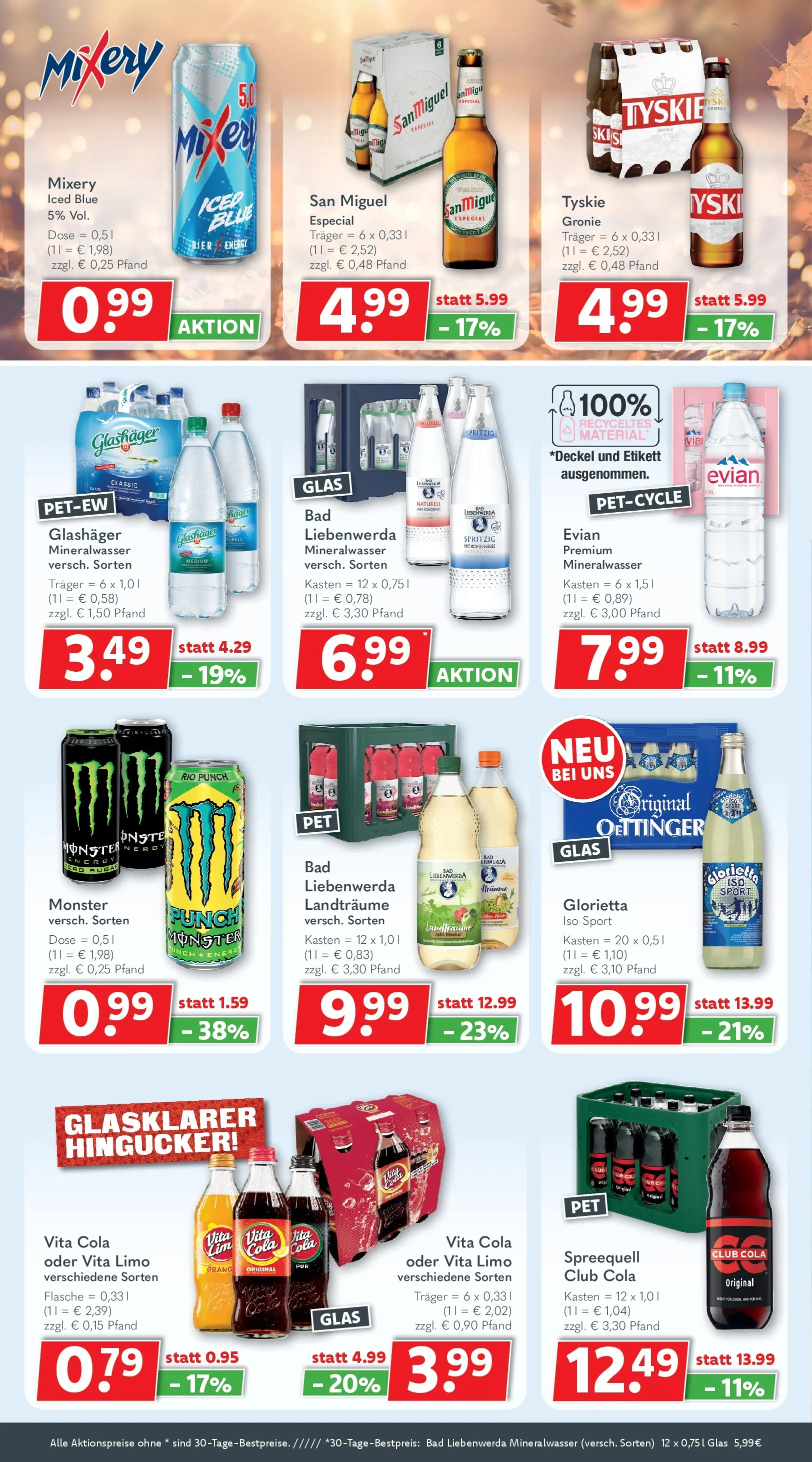 Getränkeland - Getränkeland: Getränkeangebote (ab 13.10.2025) zum Blättern | Seite: 4 | Produkte: Tyskie, Mineralwasser, Monster, Mixery
