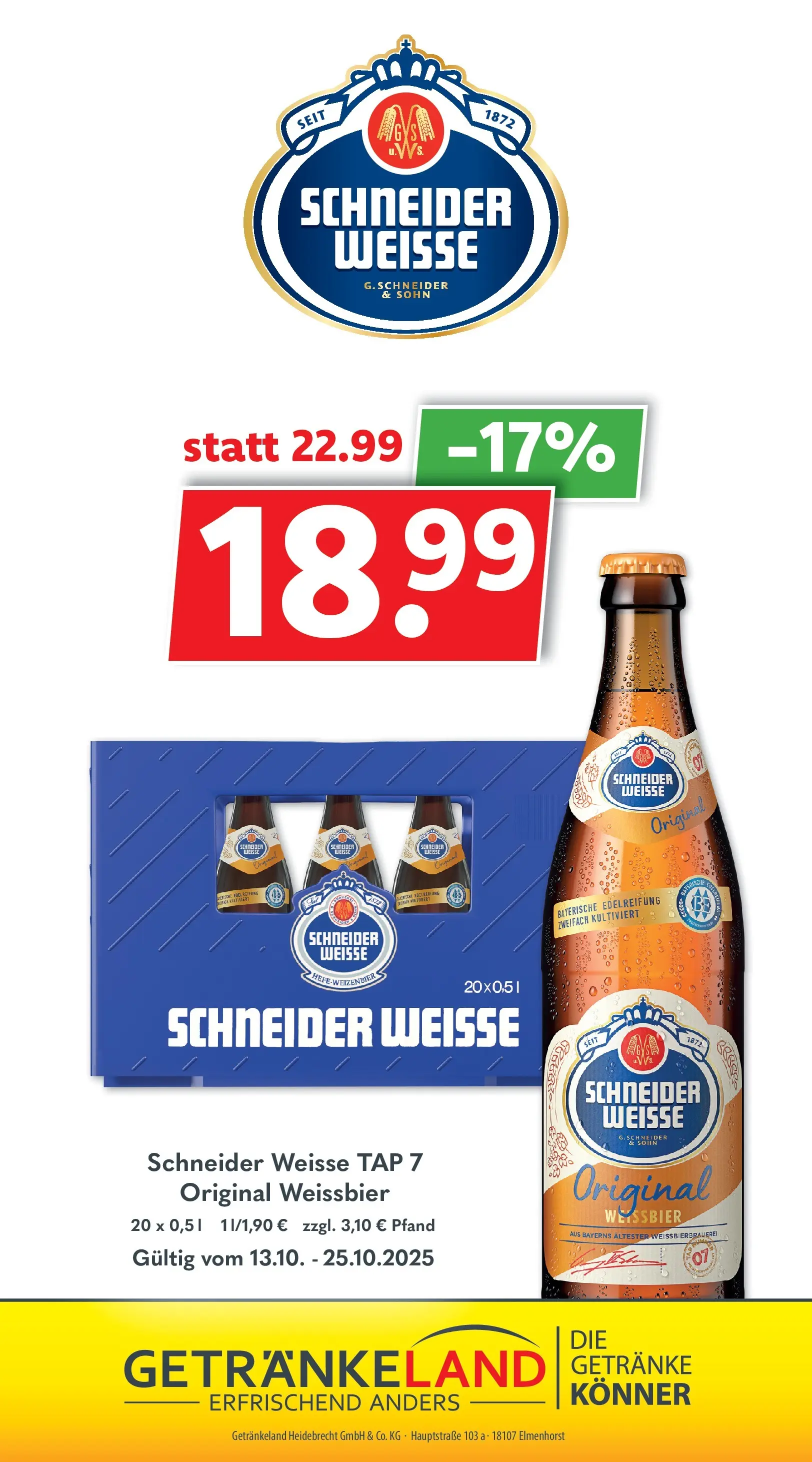 Getränkeland - Getränkeland: Getränkeangebote (ab 13.10.2025) zum Blättern | Seite: 6 | Produkte: Weißbier