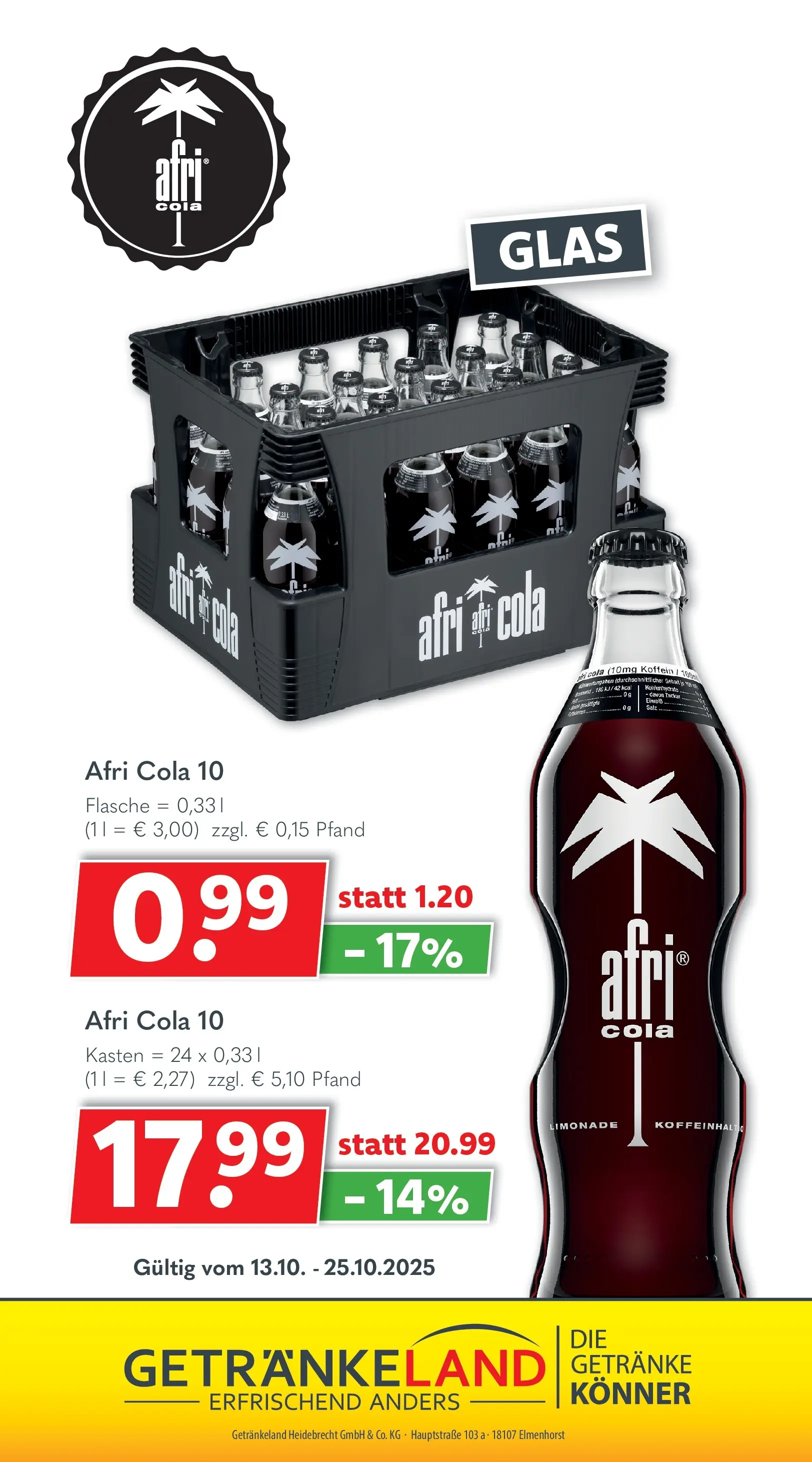 Getränkeland - Getränkeland: Getränkeangebote (ab 13.10.2025) zum Blättern | Seite: 7 | Produkte: Cola, Limonade, Salz, Zucker