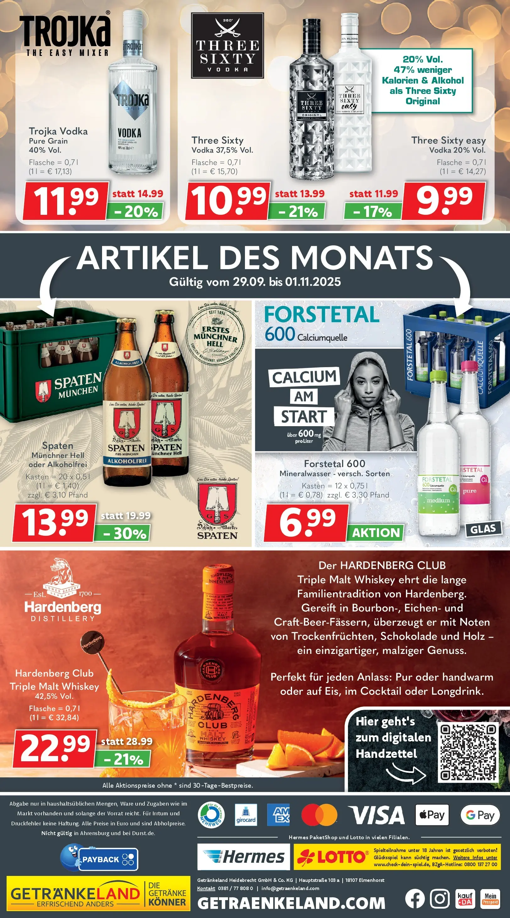 Getränkeland - Getränkeland: Getränkeangebote (ab 13.10.2025) zum Blättern | Seite: 8 | Produkte: Mixer, Schokolade, Mineralwasser, Vodka