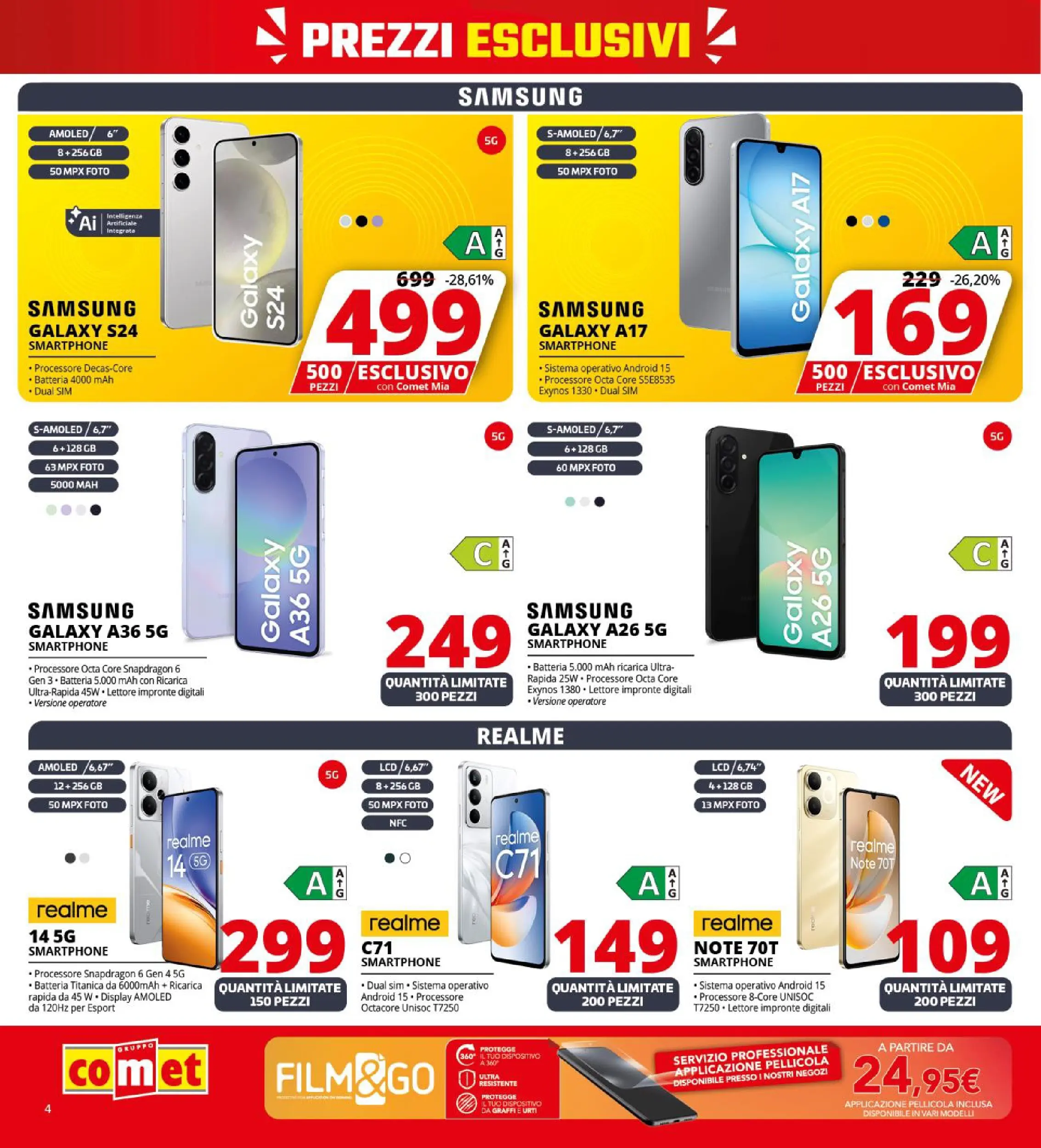 Nuovo Volantino Comet	 dal 09/10/2025 > offerte anteprima 🛍️ | Pagina: 4 | Prodotti: Samsung Galaxy, Smartphone, Pellicola, Samsung