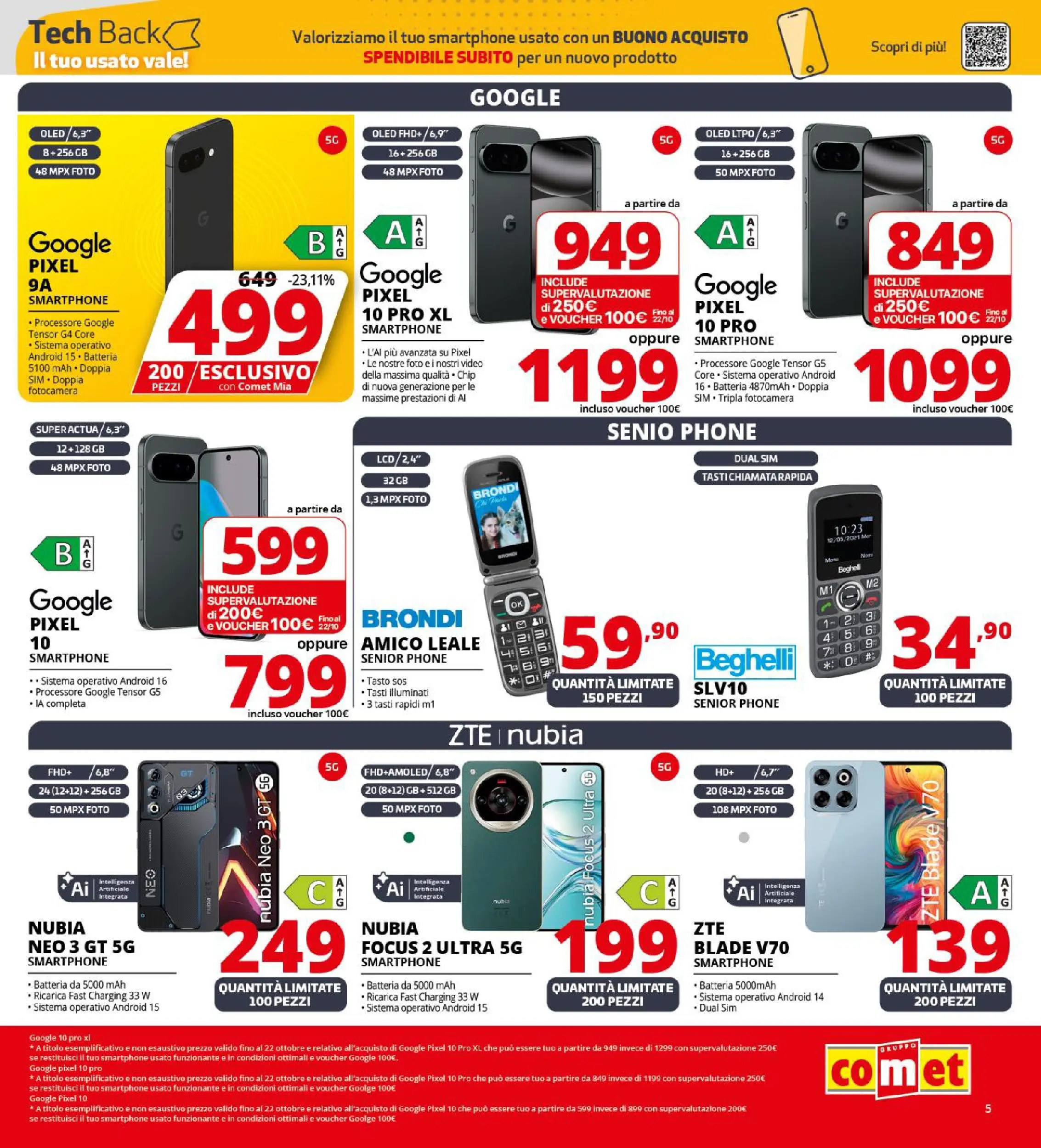 Nuovo Volantino Comet	 dal 09/10/2025 > offerte anteprima 🛍️ | Pagina: 5 | Prodotti: Smartphone, Video, Fotocamera, Batteria
