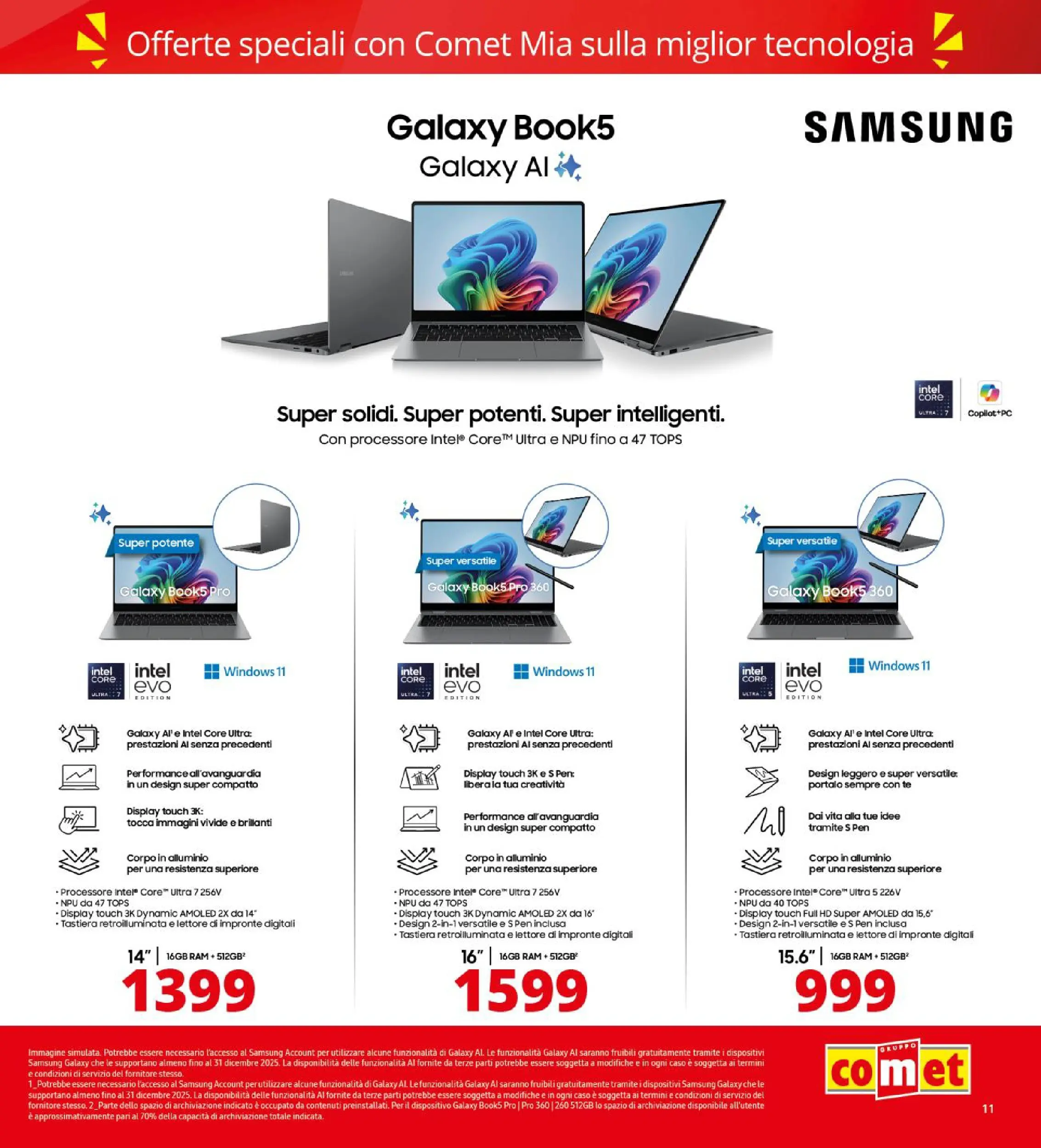 Nuovo Volantino Comet	 dal 09/10/2025 > offerte anteprima 🛍️ | Pagina: 11 | Prodotti: Samsung Galaxy, Lima, Tastiera, Alluminio