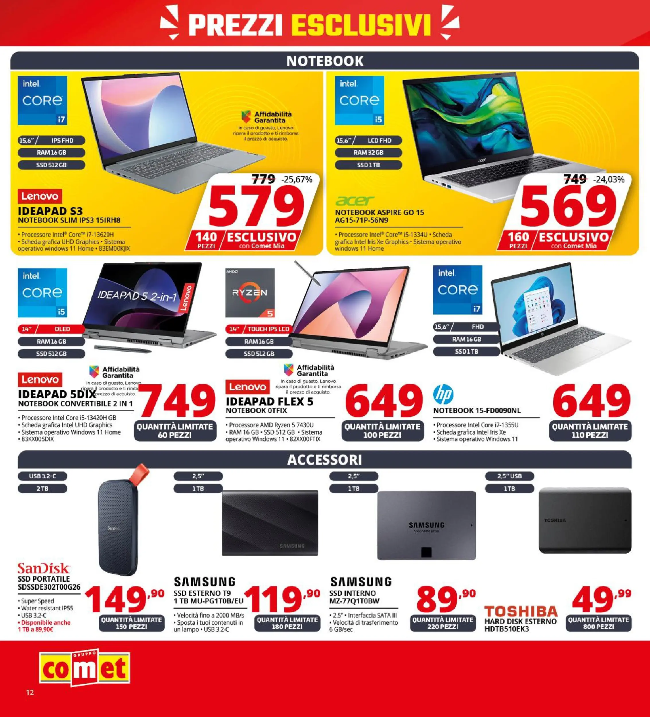 Nuovo Volantino Comet	 dal 09/10/2025 > offerte anteprima 🛍️ | Pagina: 12 | Prodotti: Notebook, USB, Samsung