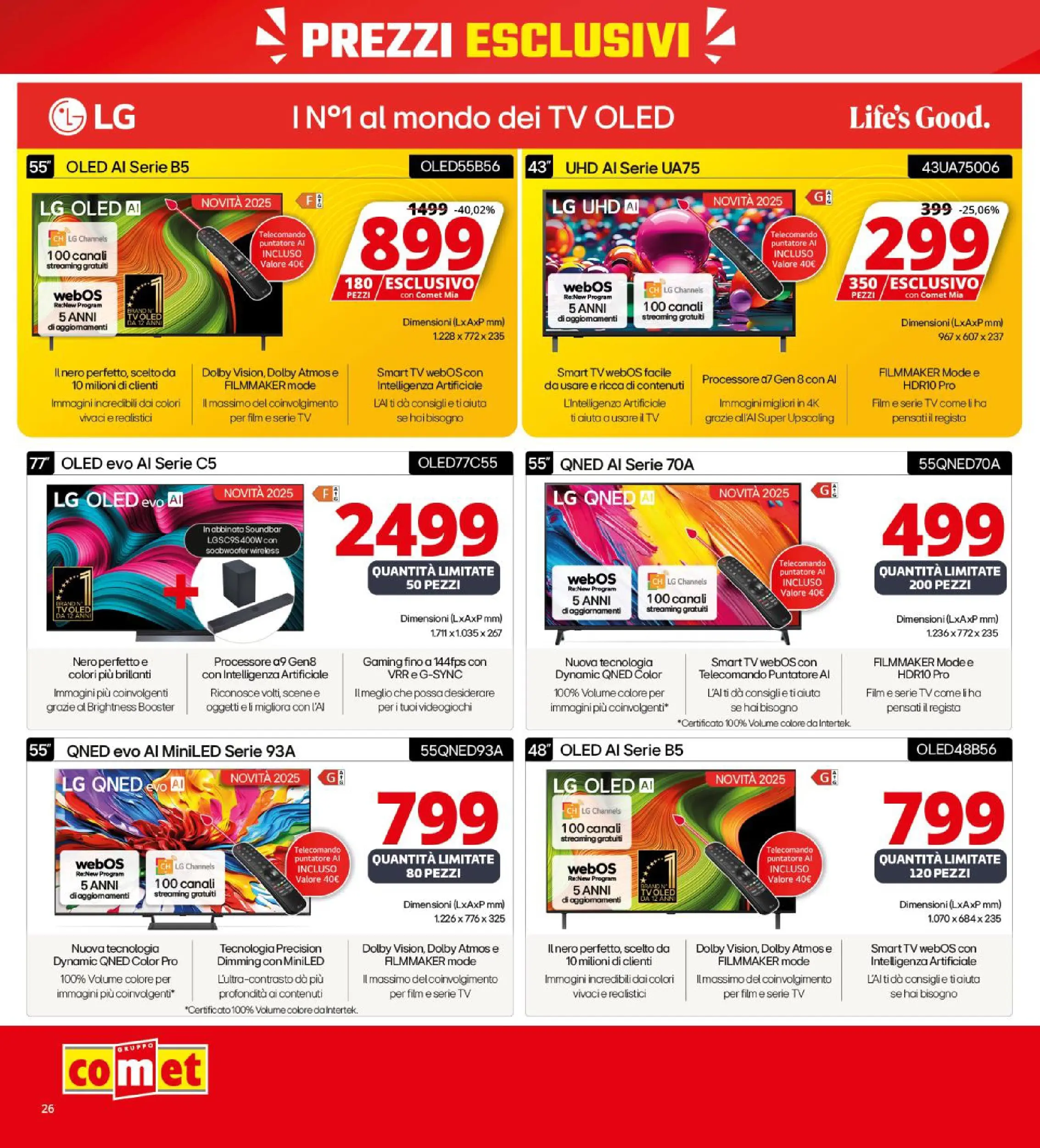 Nuovo Volantino Comet	 dal 09/10/2025 > offerte anteprima 🛍️ | Pagina: 26 | Prodotti: Telecomando, smart TV, Soundbar, TV