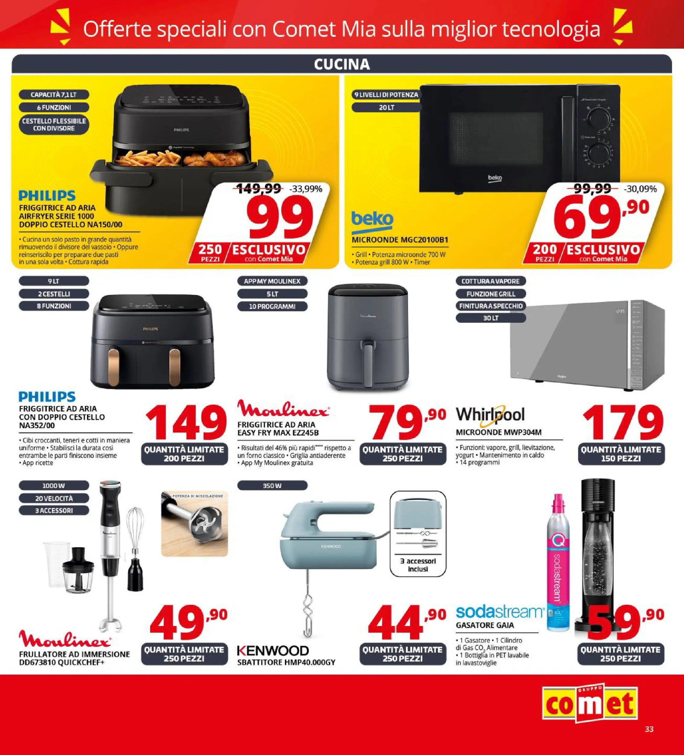 Nuovo Volantino Comet	 dal 09/10/2025 > offerte anteprima 🛍️ | Pagina: 33 | Prodotti: Microonde, Gasatore, Specchio, Frullatore ad immersione