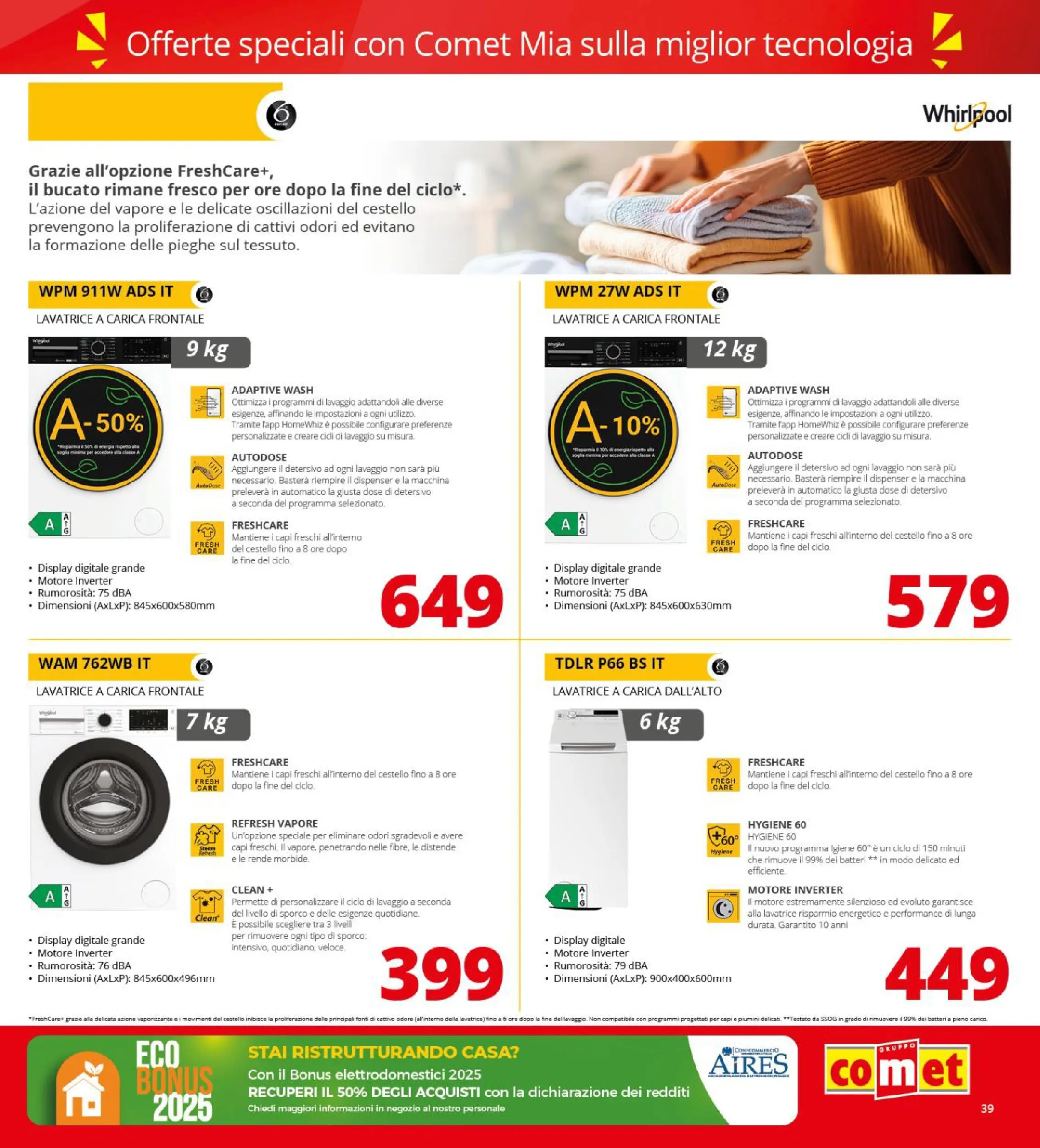 Nuovo Volantino Comet	 dal 09/10/2025 > offerte anteprima 🛍️ | Pagina: 39 | Prodotti: Lavatrice