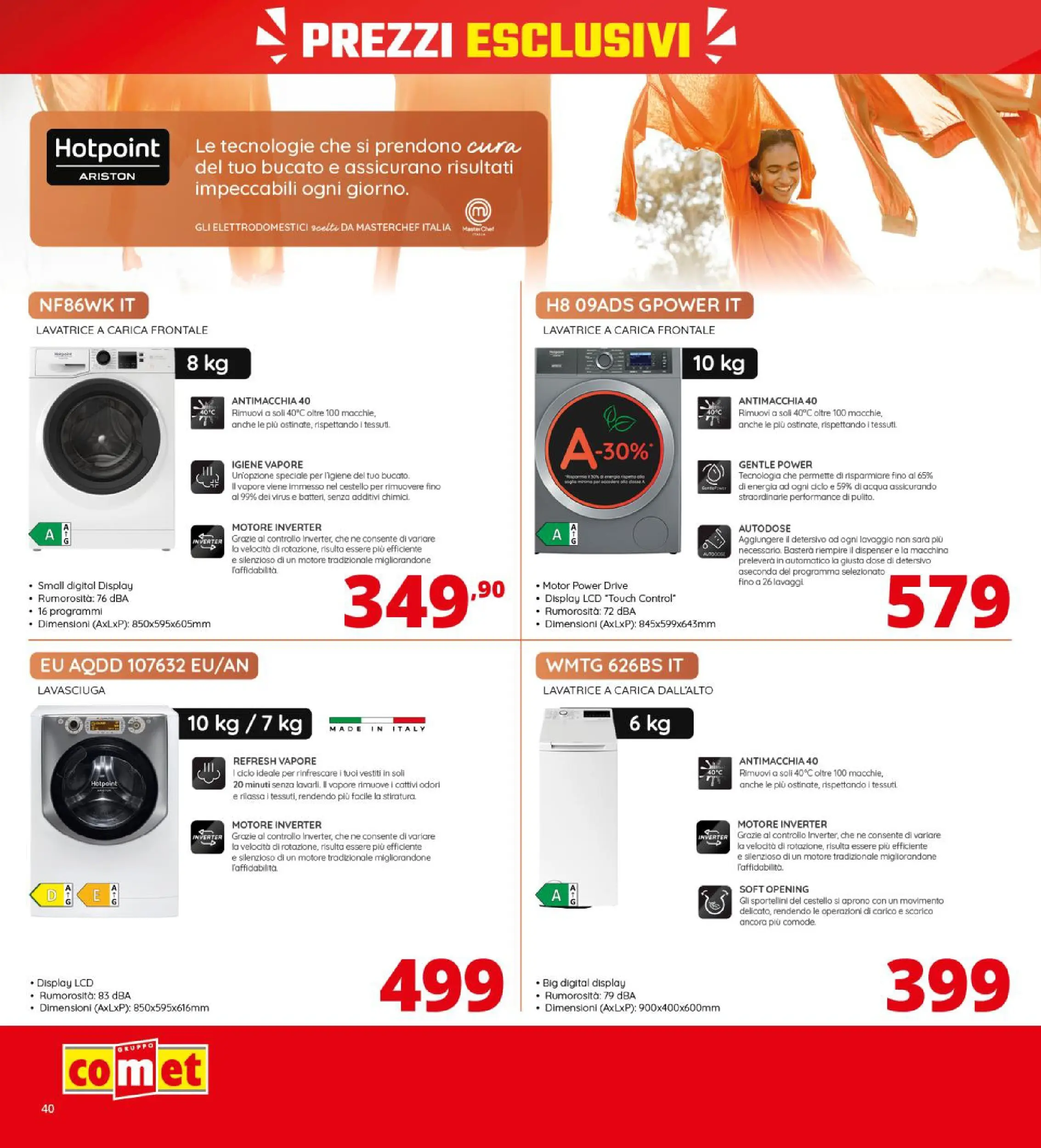 Nuovo Volantino Comet	 dal 09/10/2025 > offerte anteprima 🛍️ | Pagina: 40 | Prodotti: Lavasciuga, Acqua, Lavatrice