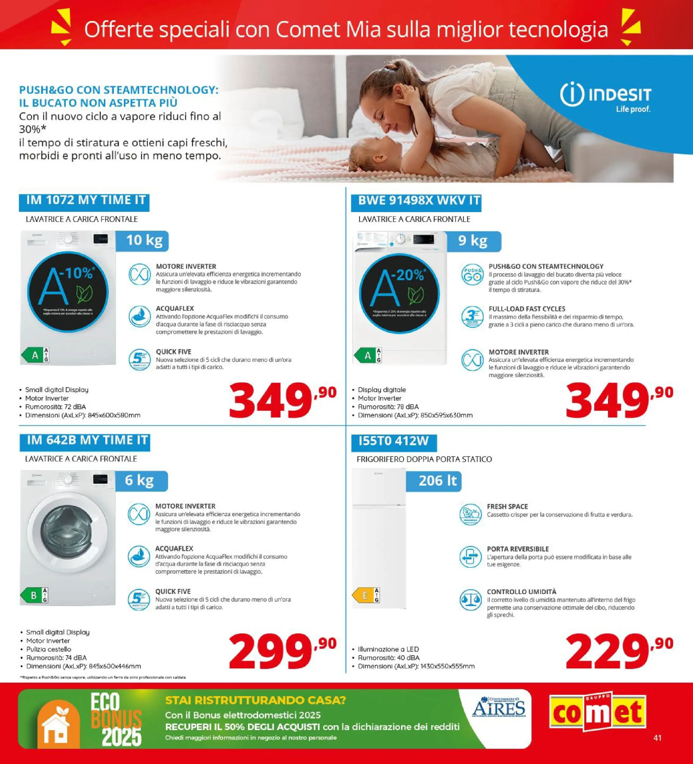 Nuovo Volantino Comet	 dal 09/10/2025 > offerte anteprima 🛍️ | Pagina: 41 | Prodotti: Frutta, Lavatrice, Frigorifero, Ferro da stiro