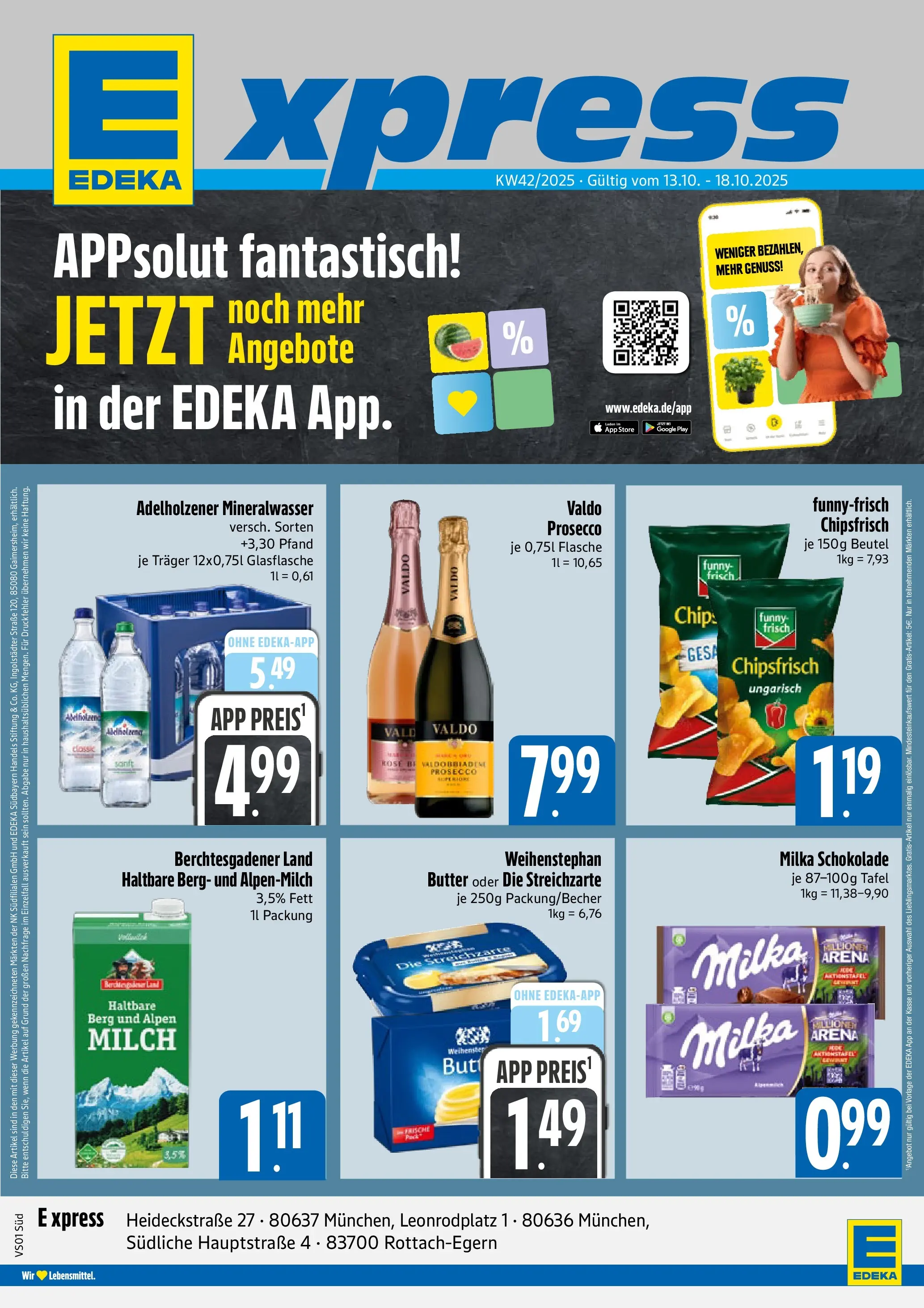 Edeka prospekt München	 (ab 13.10.2025) » Angebote Online | Seite: 1 | Produkte: Milch, Schokolade, Adelholzener, Weihenstephan butter