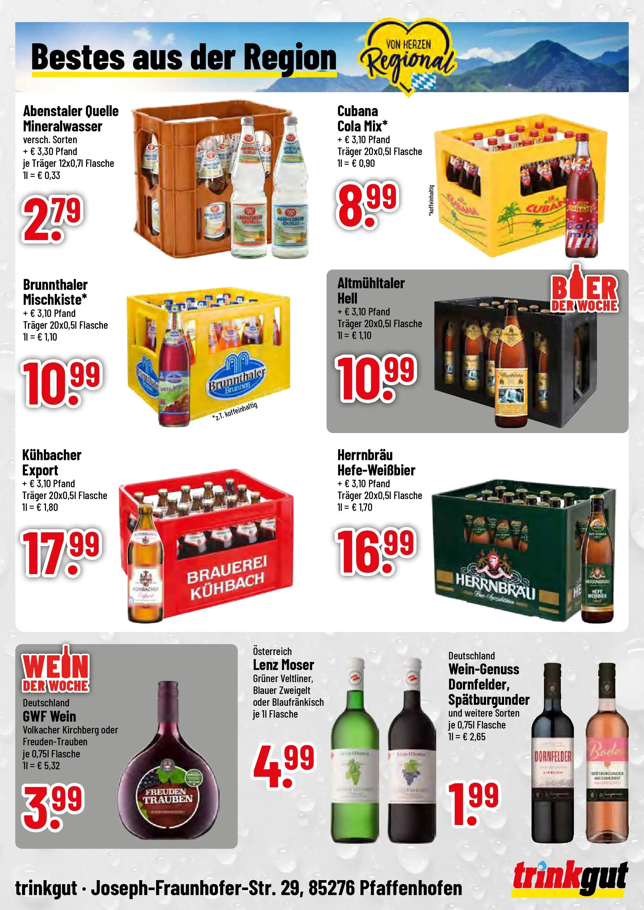 Trinkgut - trinkgut: Wochenangebote (ab 13.10.2025) » Angebote online | Seite: 4 | Produkte: Cola, Trauben, Mineralwasser, Wein