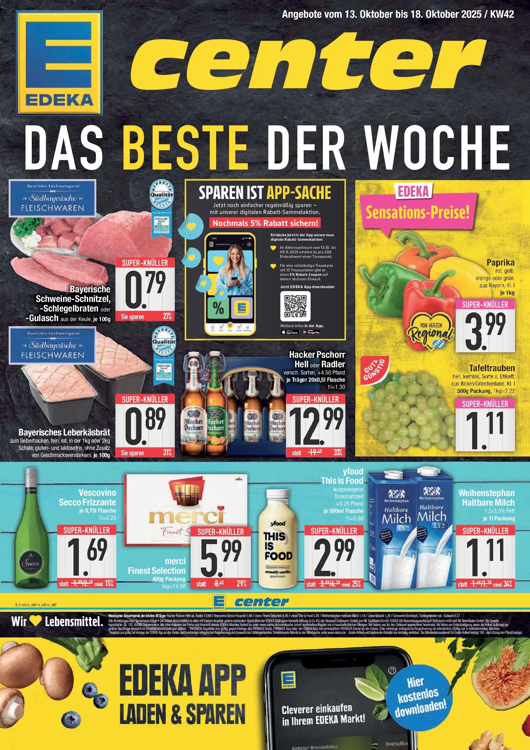 Edeka prospekt Straubing	 (ab 13.10.2025) » Angebote Online | Seite: 1 | Produkte: Merci, YFood, Radler, Paprika