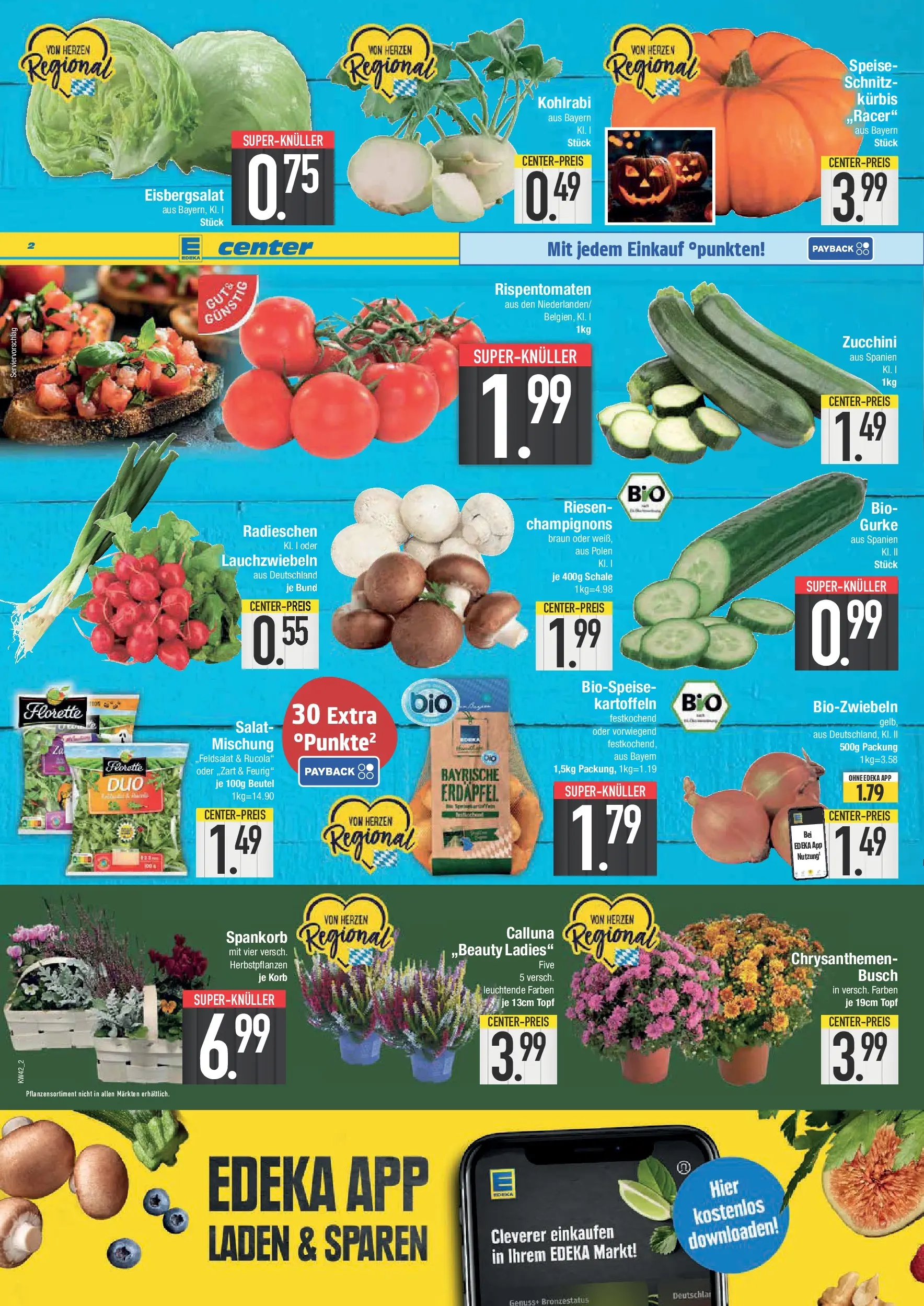 Edeka prospekt Straubing	 (ab 13.10.2025) » Angebote Online | Seite: 2 | Produkte: Korb, Kohlrabi, Kartoffeln, Salat