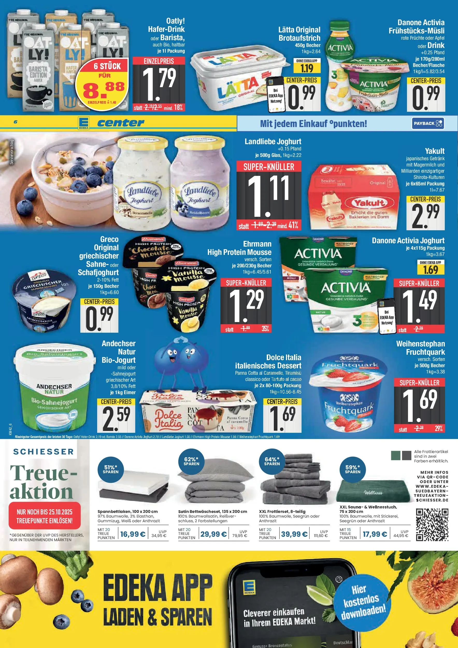 Edeka prospekt Straubing	 (ab 13.10.2025) » Angebote Online | Seite: 6 | Produkte: Quark, Landliebe joghurt, Lätta, Sahne