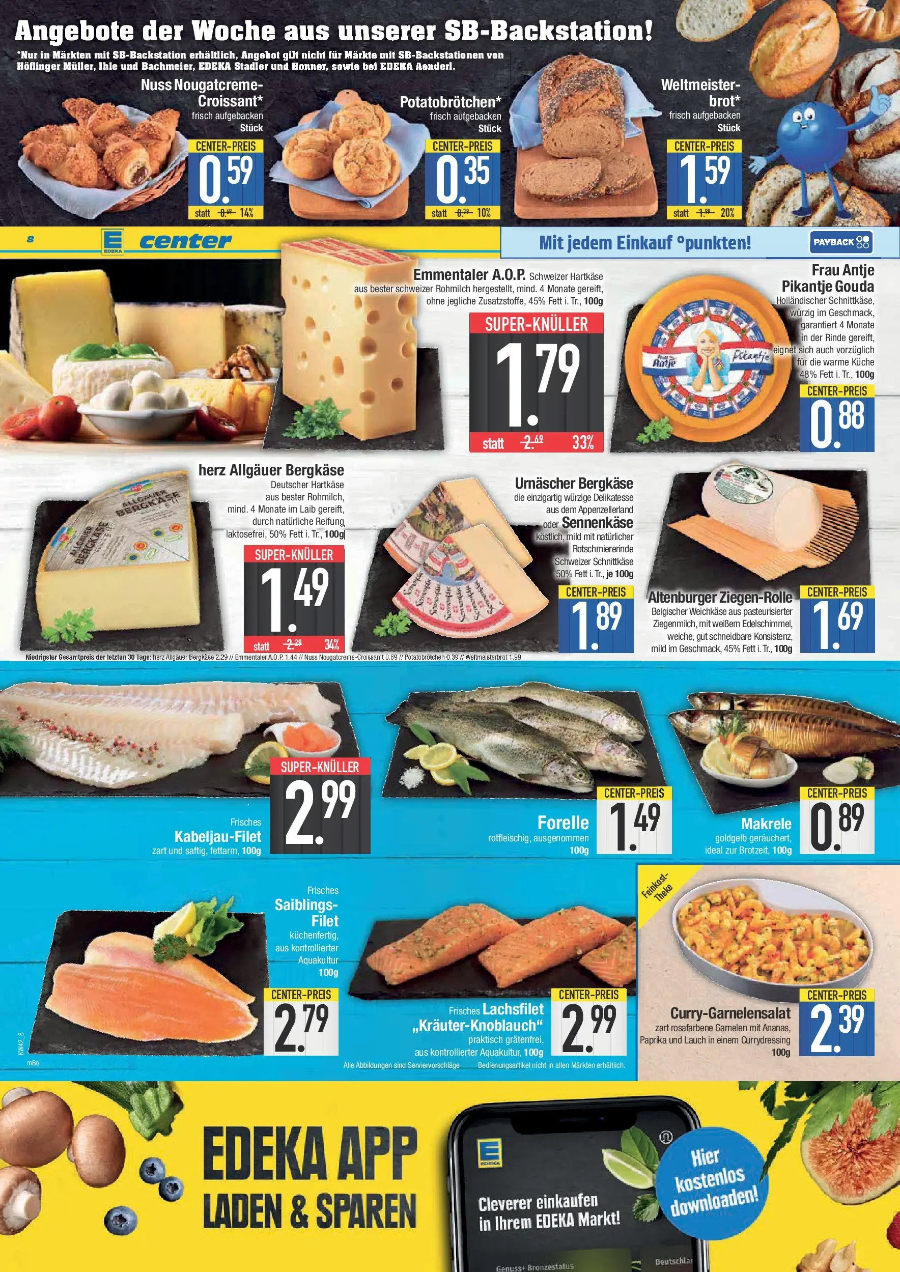Edeka prospekt Straubing	 (ab 13.10.2025) » Angebote Online | Seite: 8 | Produkte: Gouda, Garnelen, Croissant, Paprika