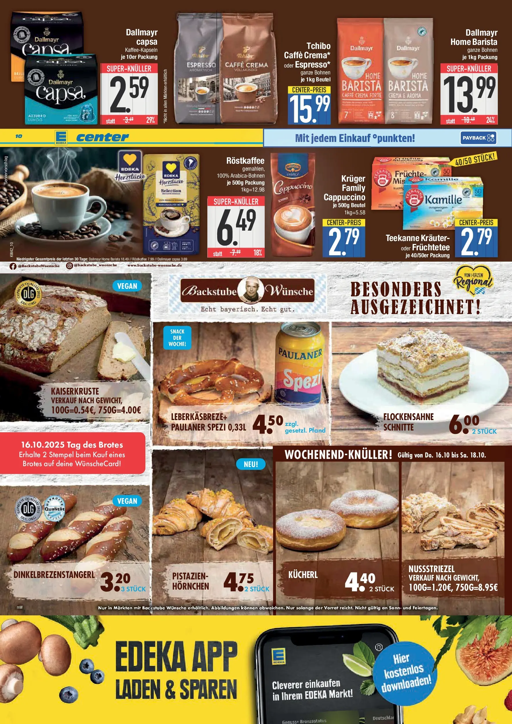 Edeka prospekt Deggendorf	 (ab 13.10.2025) » Angebote Online | Seite: 10 | Produkte: Pistazien, Croissant, Teekanne, Paulaner