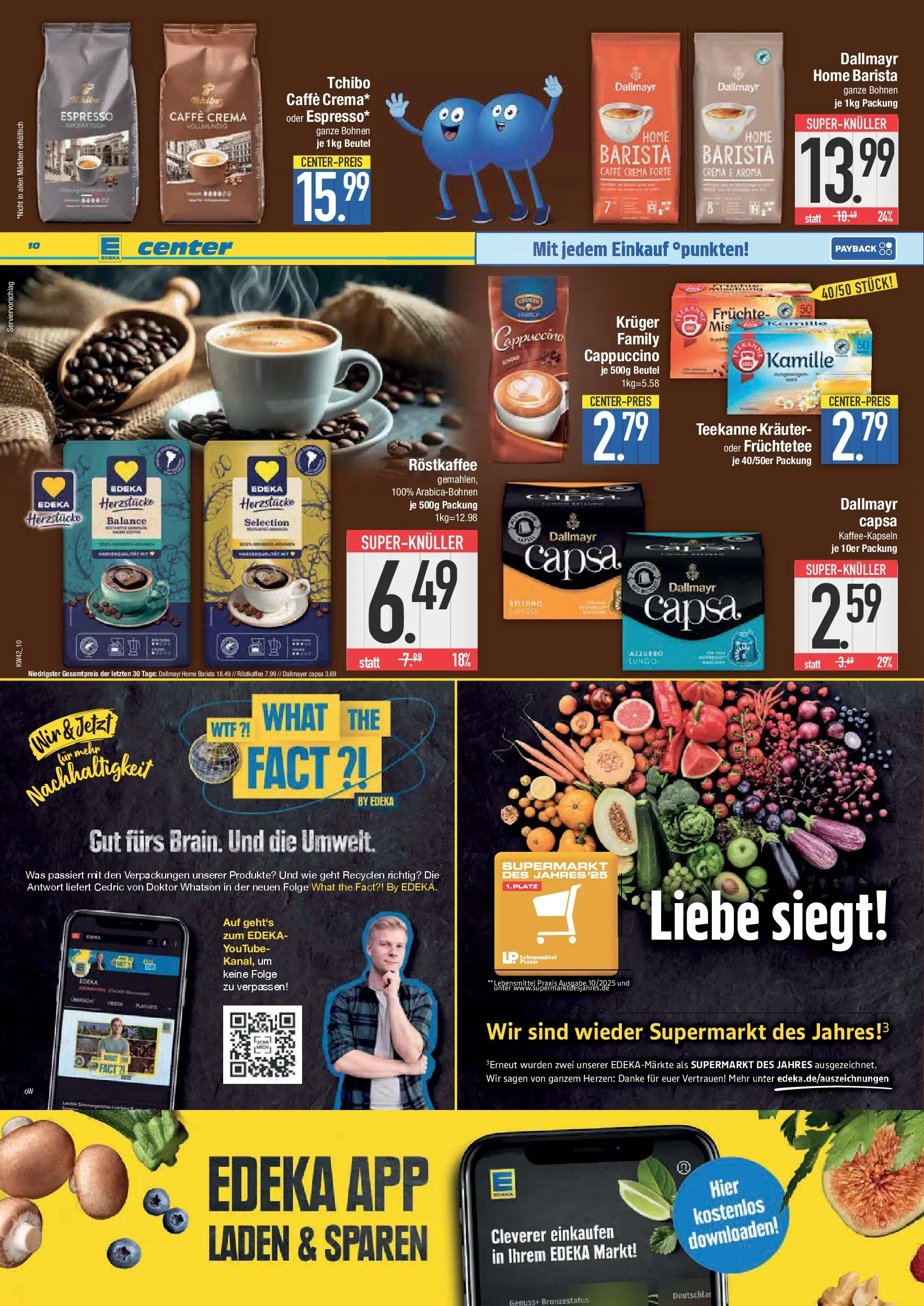 Edeka prospekt Straubing	 (ab 13.10.2025) » Angebote Online | Seite: 10 | Produkte: Dallmayr, Teekanne, Dallmayr capsa