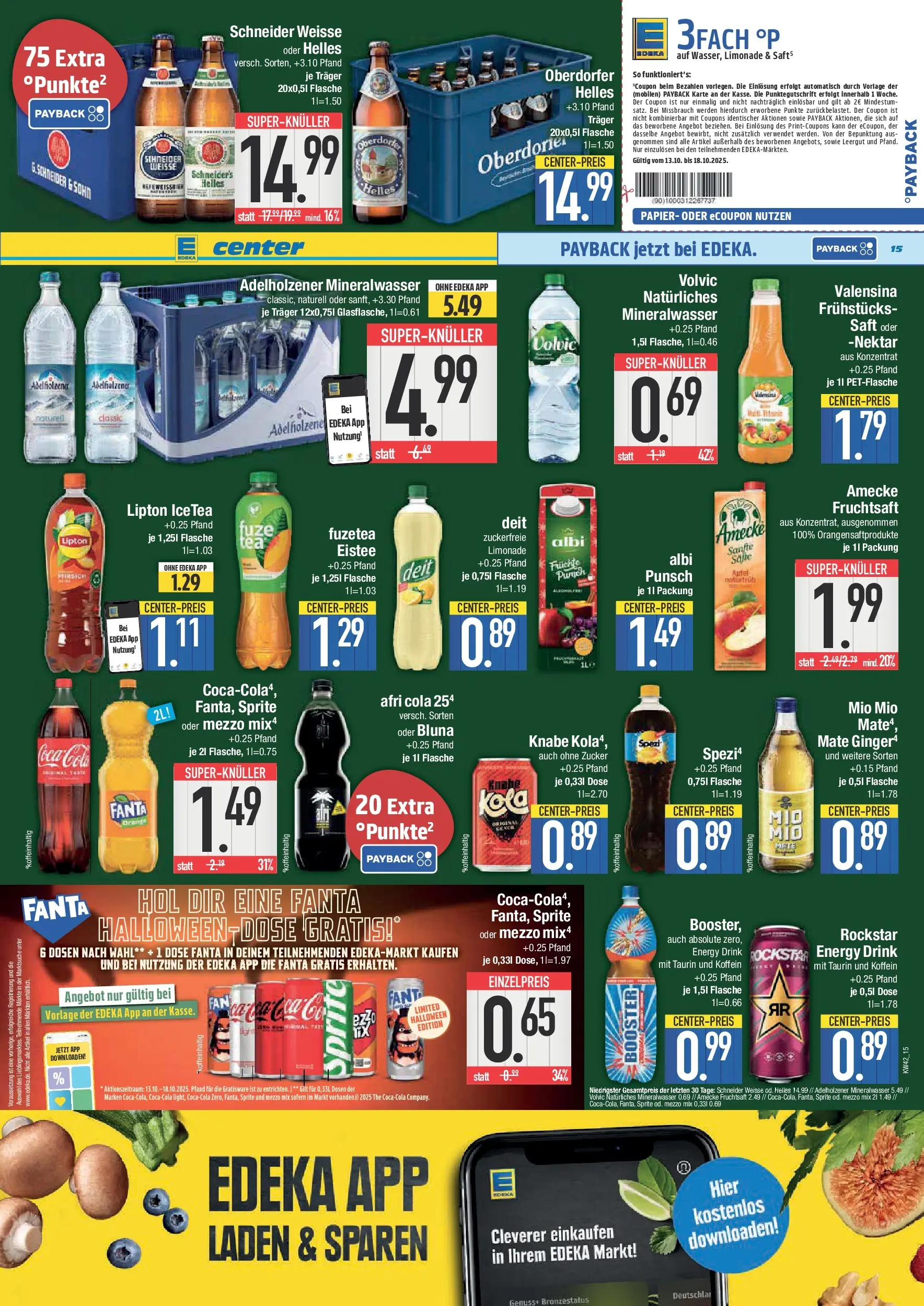 Edeka prospekt Straubing	 (ab 13.10.2025) » Angebote Online | Seite: 15 | Produkte: Mezzo mix, Rockstar, Zucker, Fruchtsaft