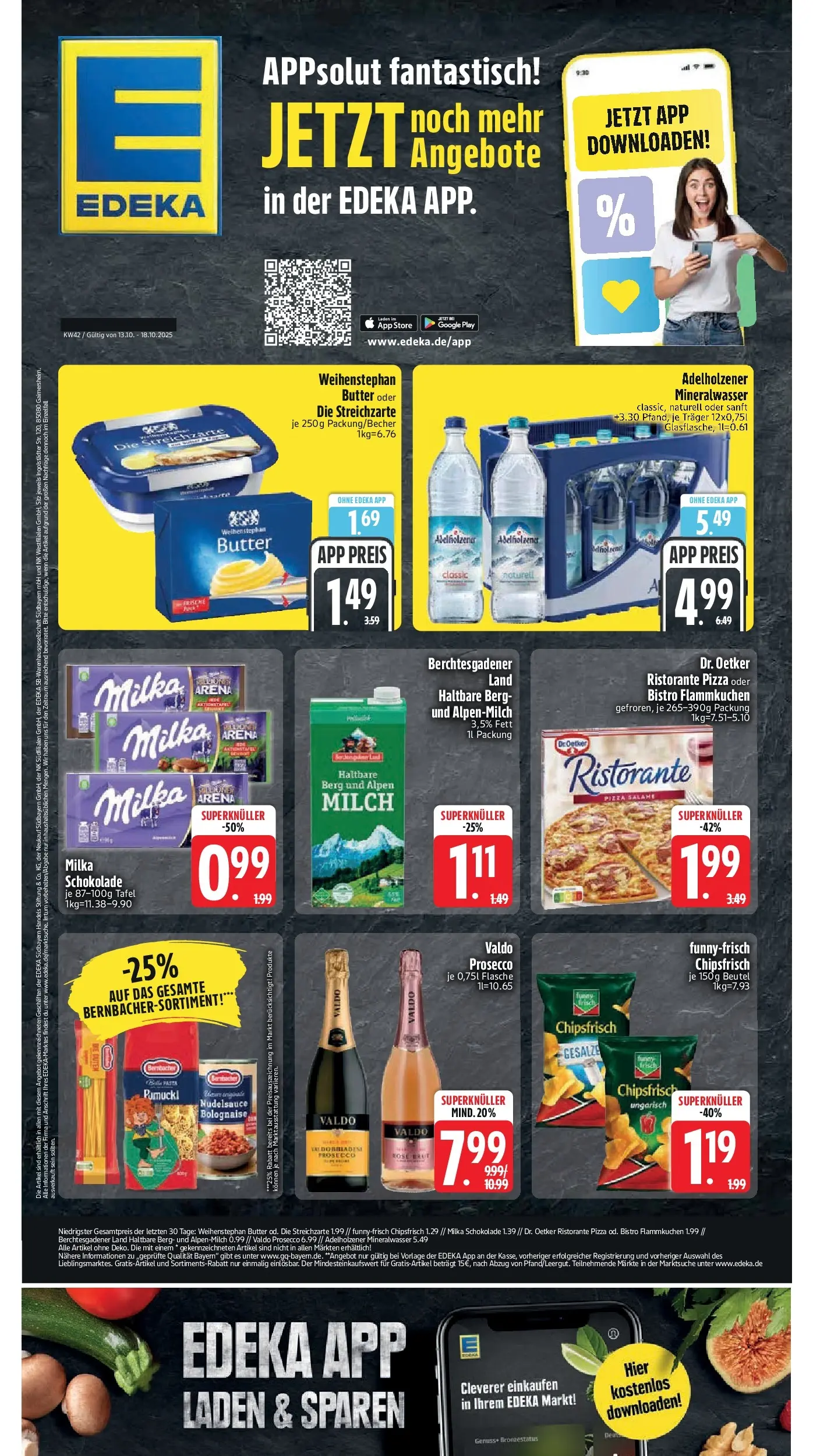 Edeka prospekt Unterföhring	 (ab 12.10.2025) » Angebote Online | Seite: 1 | Produkte: Schokolade, Milka schokolade, Milka, Prosecco