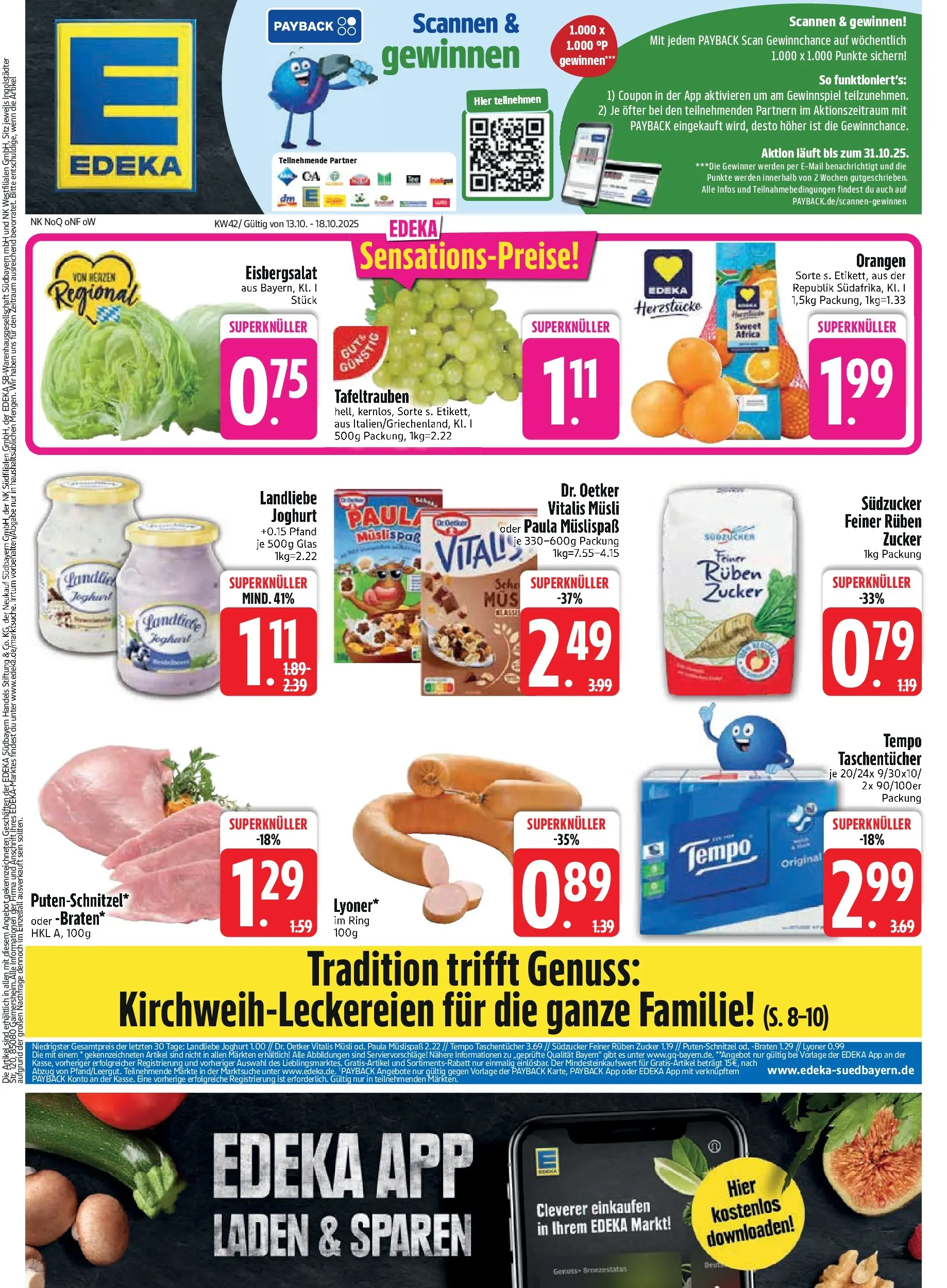 Edeka prospekt Vilsbiburg	 (ab 12.10.2025) » Angebote Online | Seite: 3 | Produkte: Musli, Joghurt, Zucker, Tempo