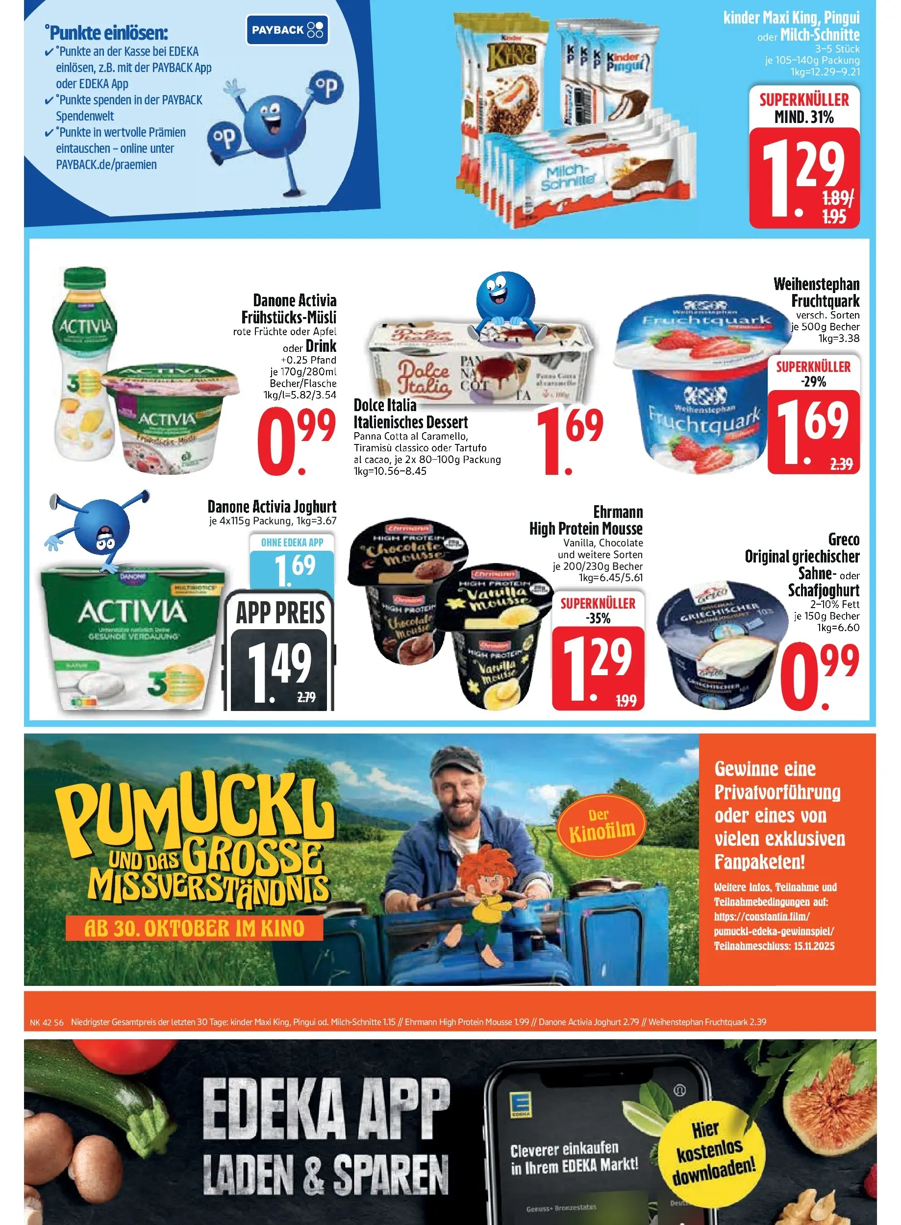 Edeka prospekt Unterföhring	 (ab 12.10.2025) » Angebote Online | Seite: 8 | Produkte: Danone activia, Milch, Äpfel, Sahne