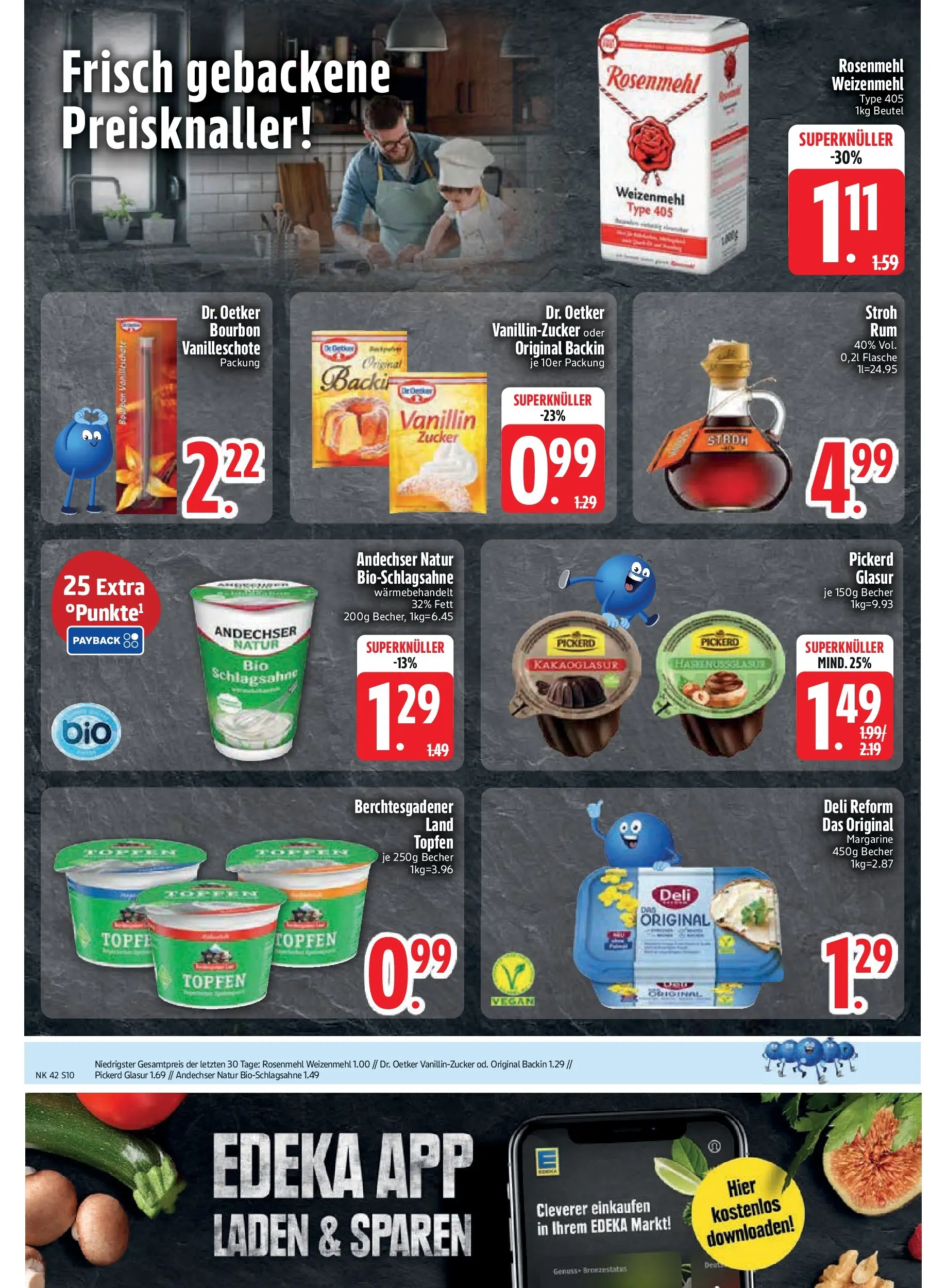 Edeka prospekt Unterföhring	 (ab 12.10.2025) » Angebote Online | Seite: 12 | Produkte: Margarine, Schlagsahne, Rum, Weizenmehl
