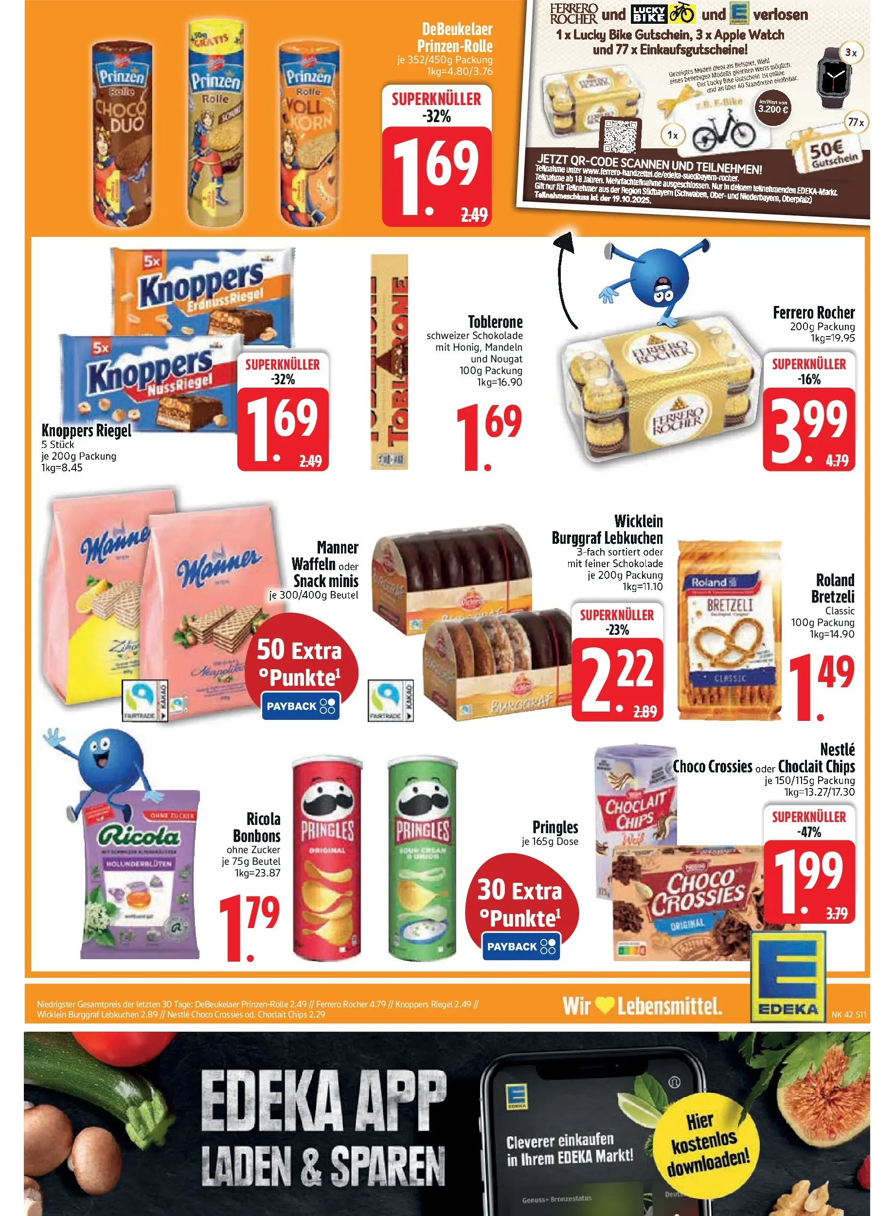 Edeka prospekt Unterföhring	 (ab 12.10.2025) » Angebote Online | Seite: 13 | Produkte: Ferrero rocher, Mandeln, Apple, Knoppers