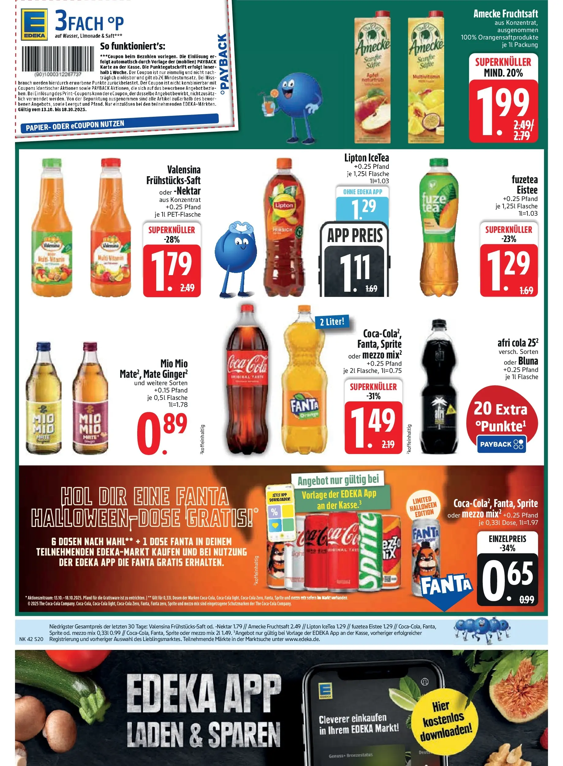 Edeka prospekt Unterföhring	 (ab 12.10.2025) » Angebote Online | Seite: 22 | Produkte: Mezzo mix, Fanta, Cola, Saft