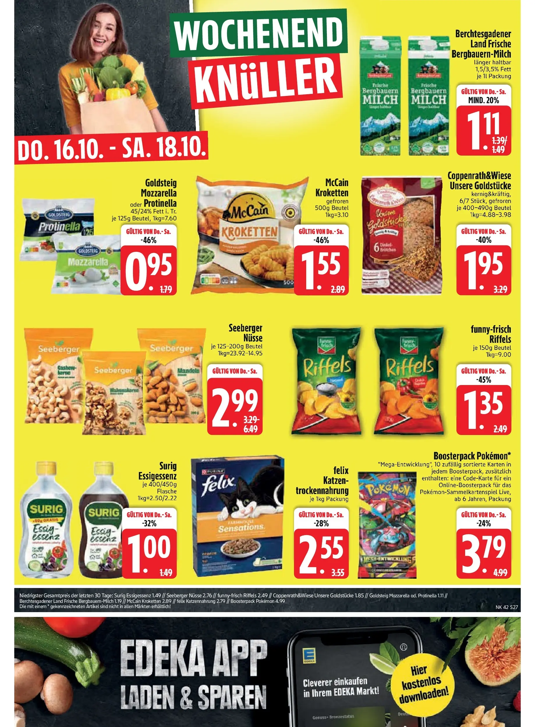Edeka prospekt Unterföhring	 (ab 12.10.2025) » Angebote Online | Seite: 29 | Produkte: Milch, Essig, Mozzarella, Nüsse