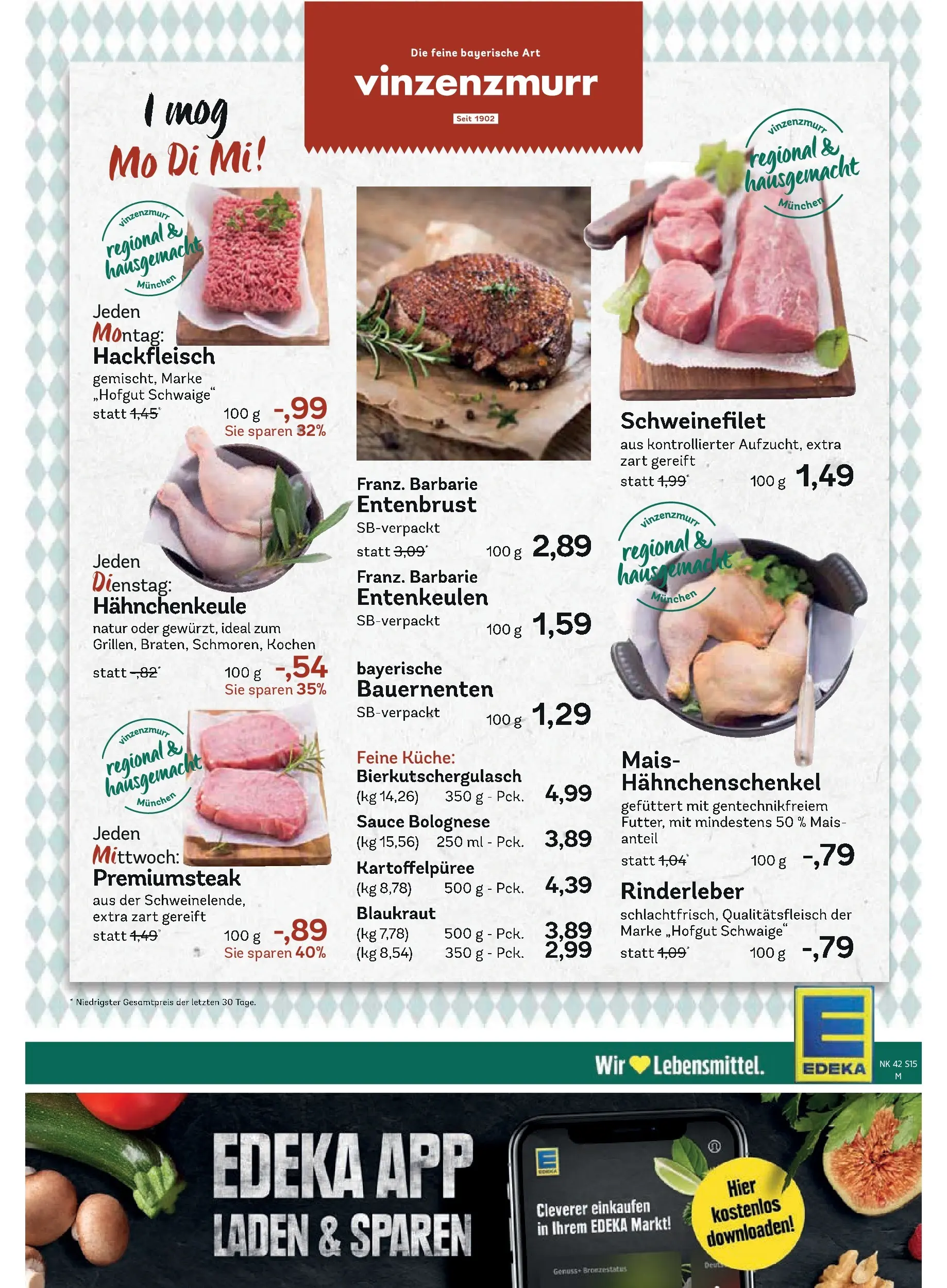 Edeka prospekt Unterföhring	 (ab 12.10.2025) » Angebote Online | Seite: 17 | Produkte: Küche, Schweinefilet, Steak, Hackfleisch