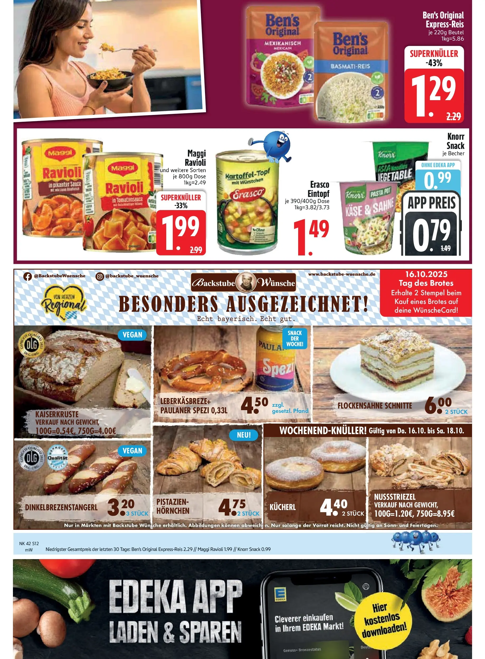 Edeka prospekt Unterföhring	 (ab 12.10.2025) » Angebote Online | Seite: 14 | Produkte: Basmatireis, Paulaner spezi, Pistazien, Sahne