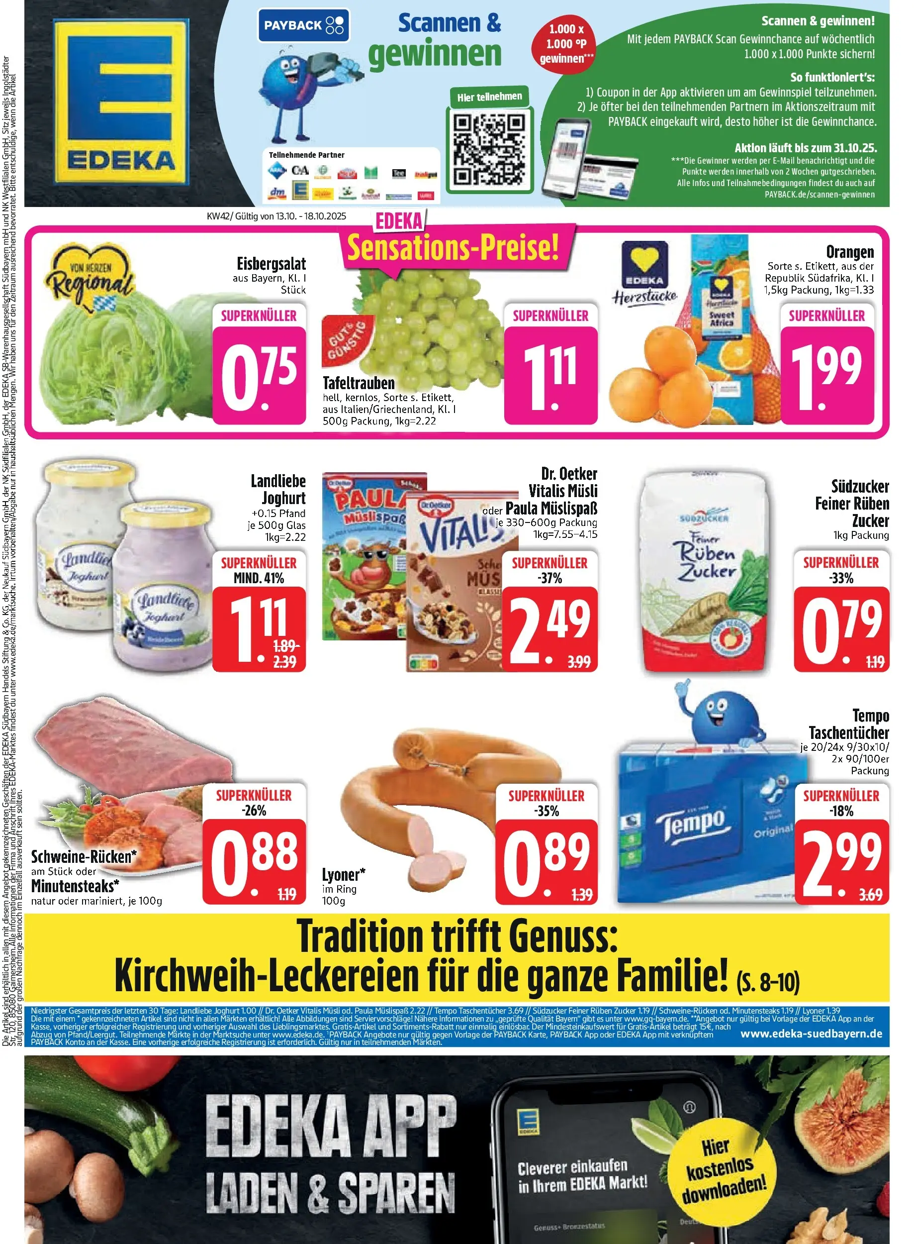 Edeka prospekt Vilgertshofen-Issing	 (ab 13.10.2025) » Angebote Online | Seite: 3 | Produkte: Musli, Joghurt, Tempo, Schweinerucken