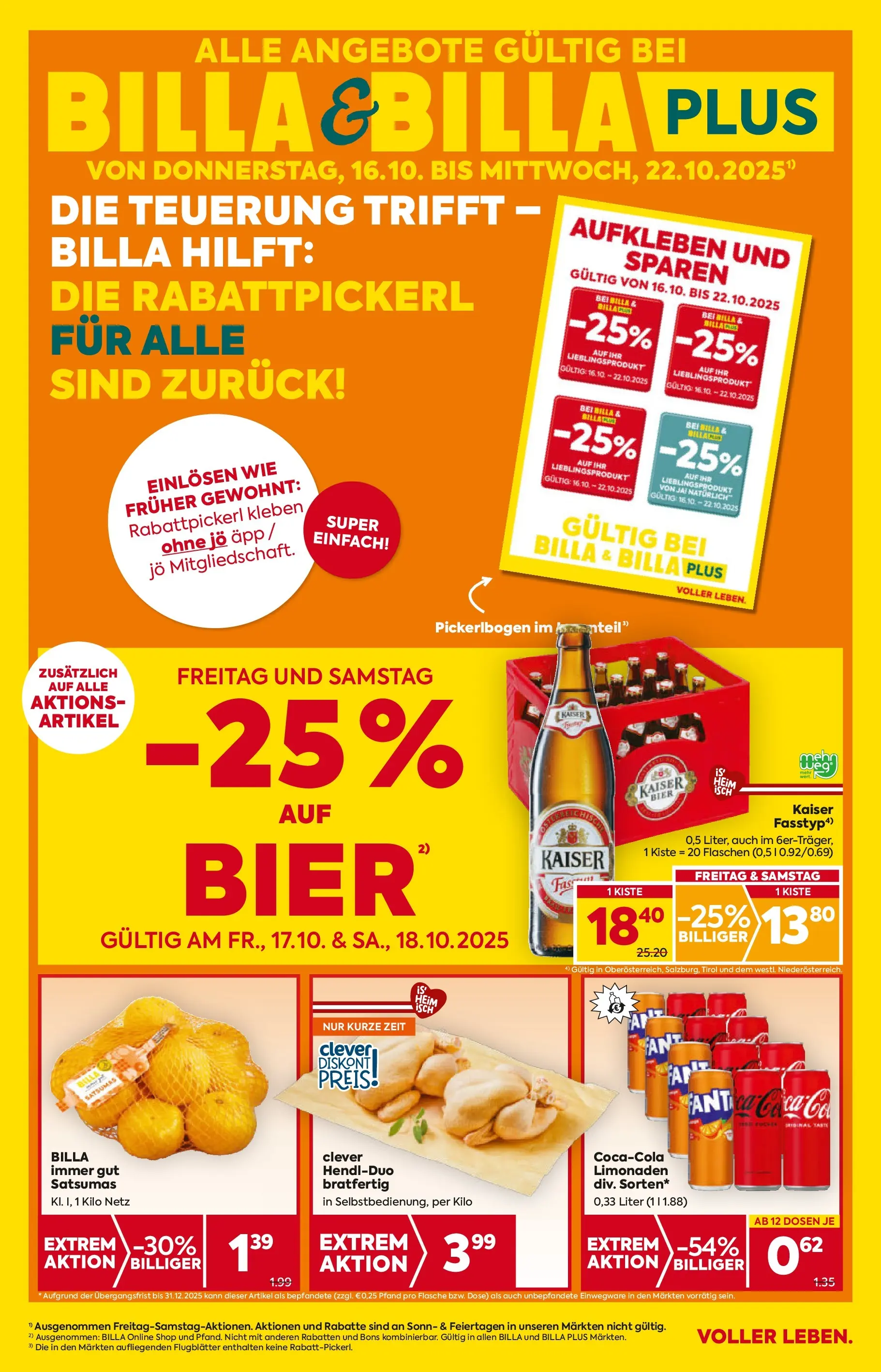 Billa - BILLA: Flugblatt gültig bei BILLA & BILLA PLUS ab 15.10.2025 - Angebote, Prospekt | Seite: 1 | Produkte: Bier