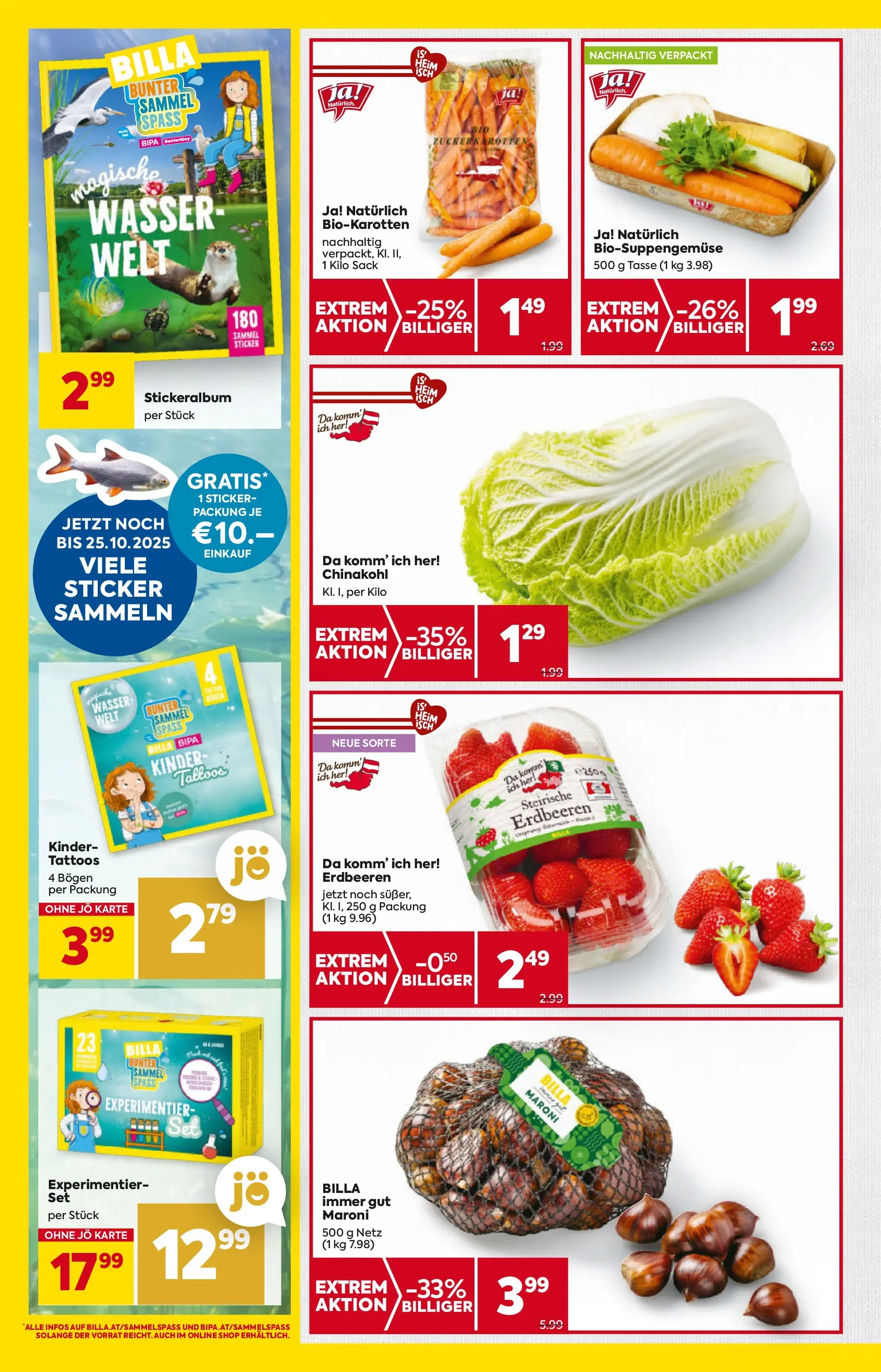 Billa - BILLA: Flugblatt gültig bei BILLA & BILLA PLUS ab 15.10.2025 - Angebote, Prospekt | Seite: 10 | Produkte: Erdbeeren, Wasser, Chinakohl