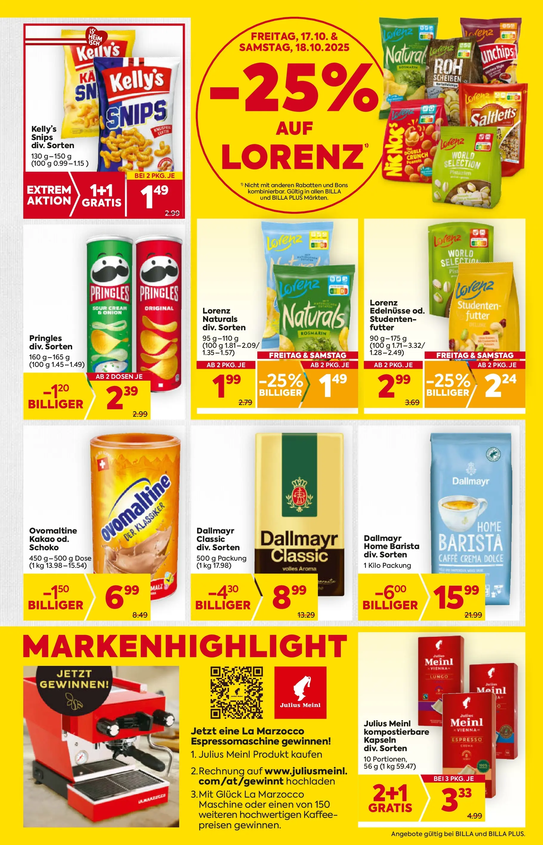 Billa - BILLA: Flugblatt gültig bei BILLA & BILLA PLUS ab 15.10.2025 - Angebote, Prospekt | Seite: 19 | Produkte: Kaffee